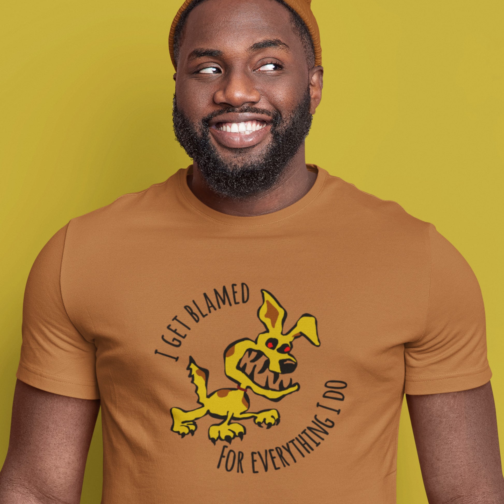 I Get Blamed For Everything I Do - Crazy Dog Short-Sleeve Unisex T-Shirt with humorous saying