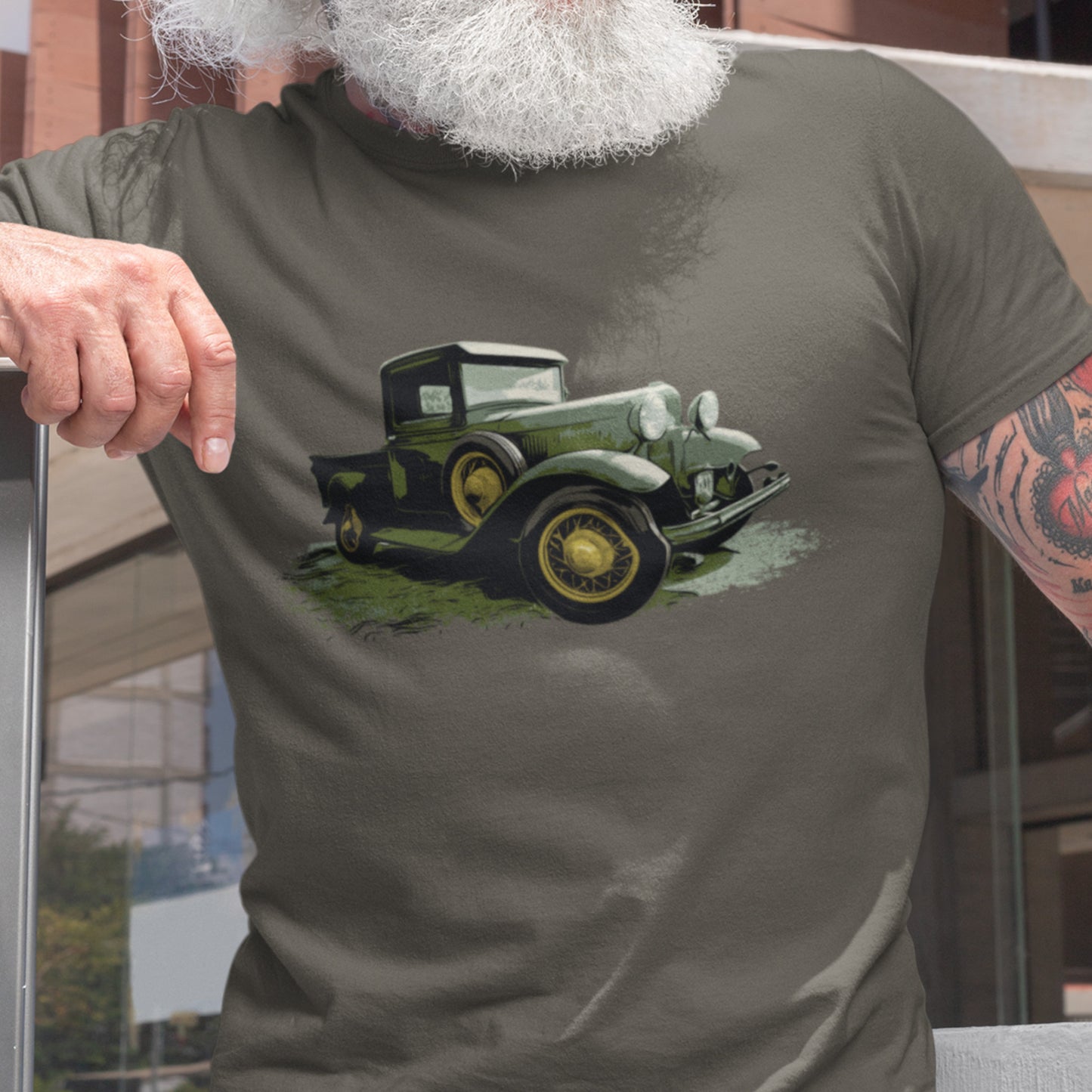 Classic Truck Shirt featuring a Green Ford Model A truck