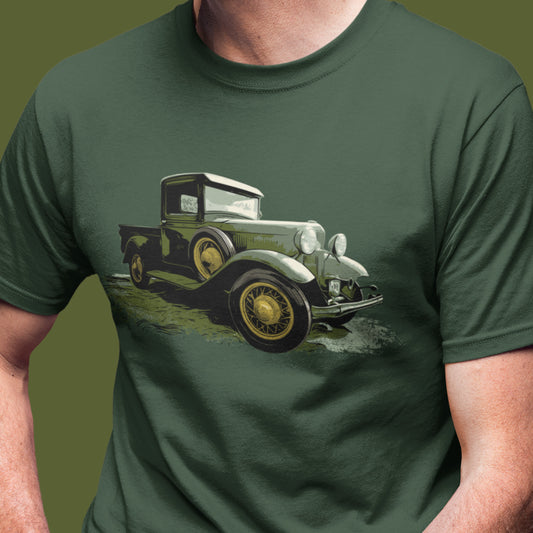Classic Truck Shirt featuring a Green Ford Model A truck