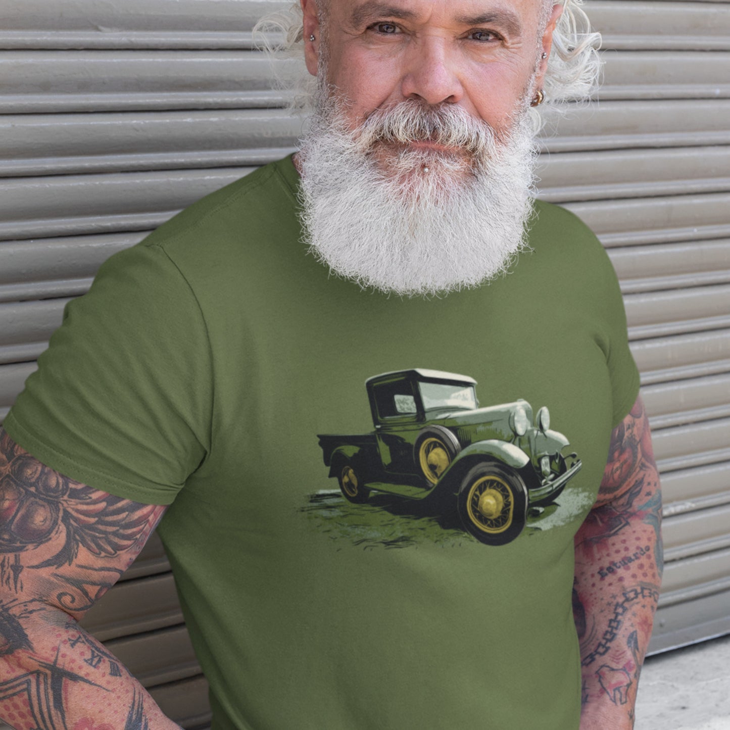 Classic Truck Shirt featuring a Green Ford Model A truck