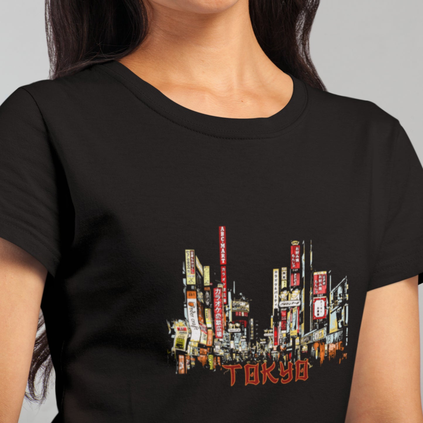 Tokyo at Night Unisex Jersey Tee - Shibuya City, Tokyo, Japan in Night Scene