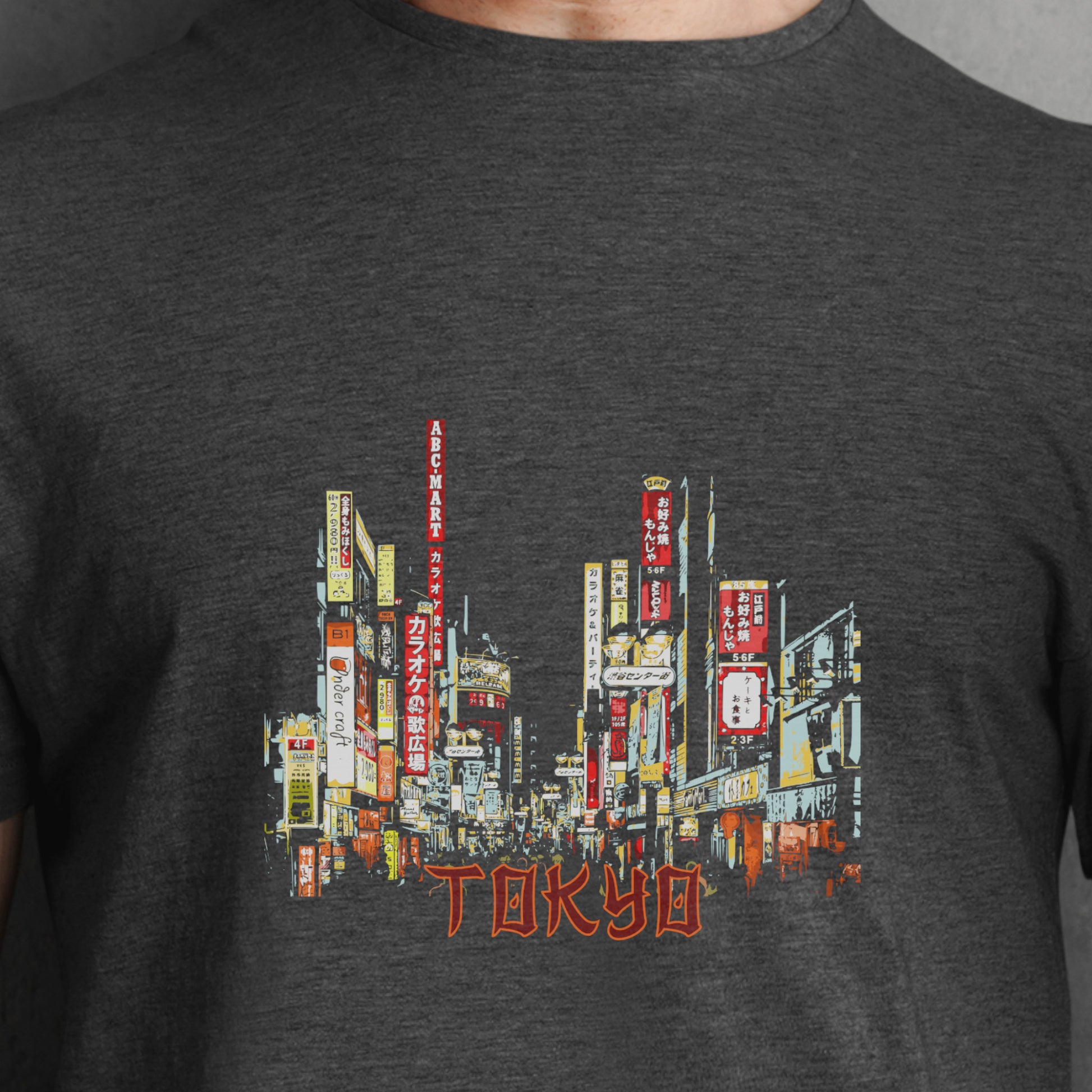 Tokyo at Night Unisex Jersey Tee - Shibuya City, Tokyo, Japan in Night Scene