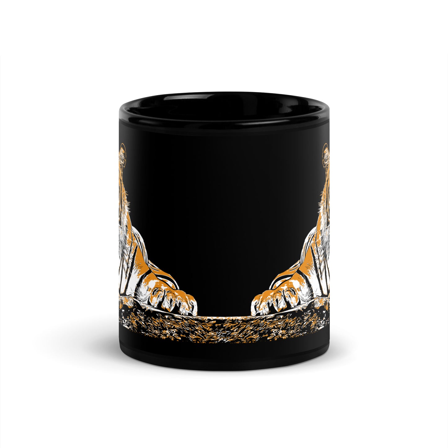 Majestic Tiger Black Glossy Mug at zoeysgarage.net