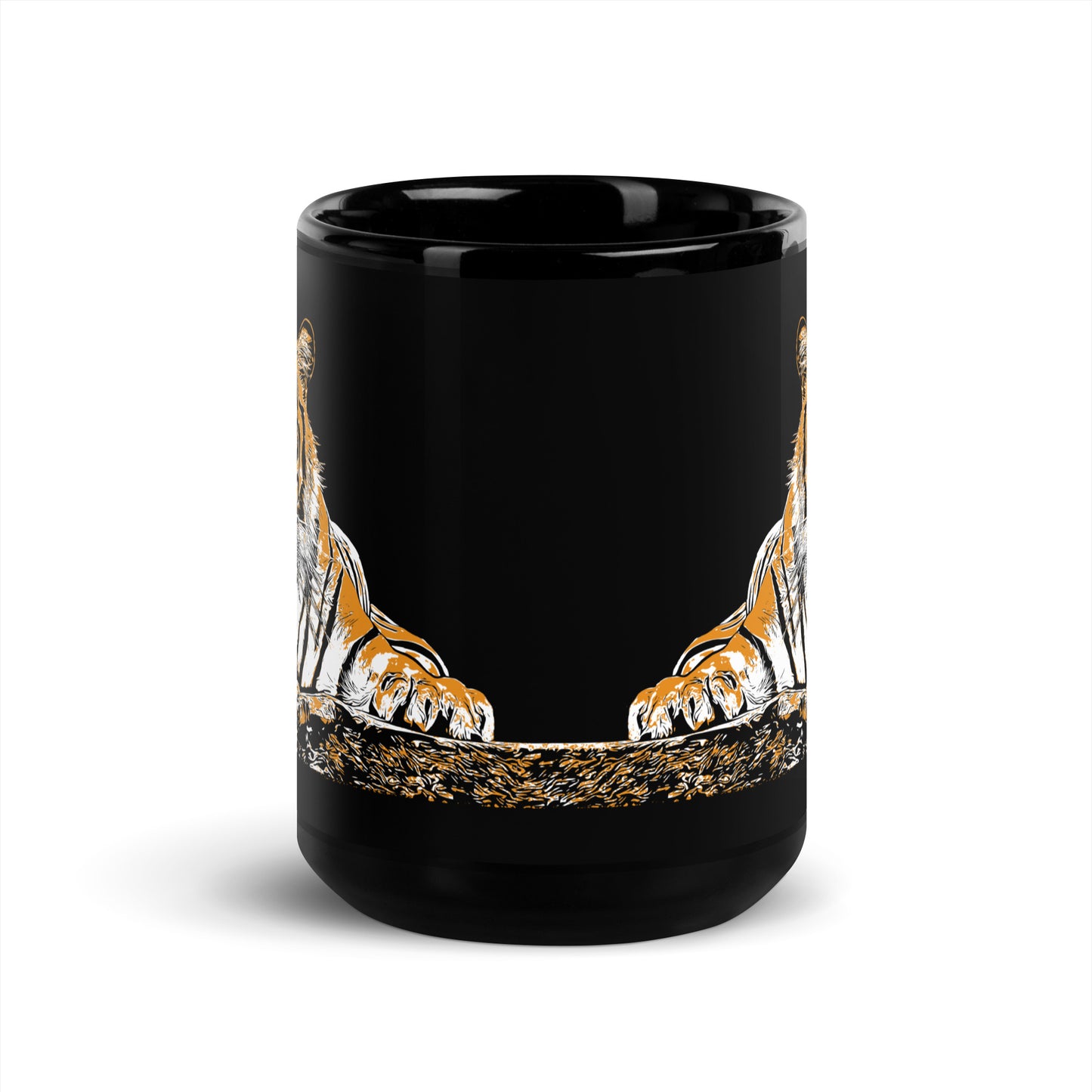 Majestic Tiger Black Glossy Mug at zoeysgarage.net