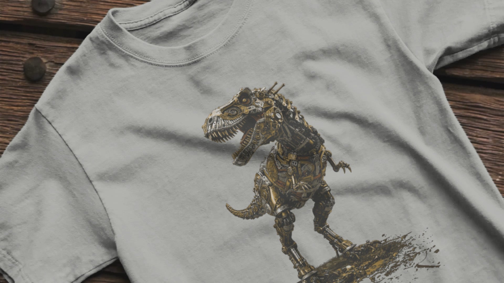 Steampunk T-rex Unisex t-shirt, Mechanical Tyrannosaurus