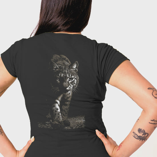 Wildlife Unisex t-shirt - Prowling Bobcat Tee - Image on back