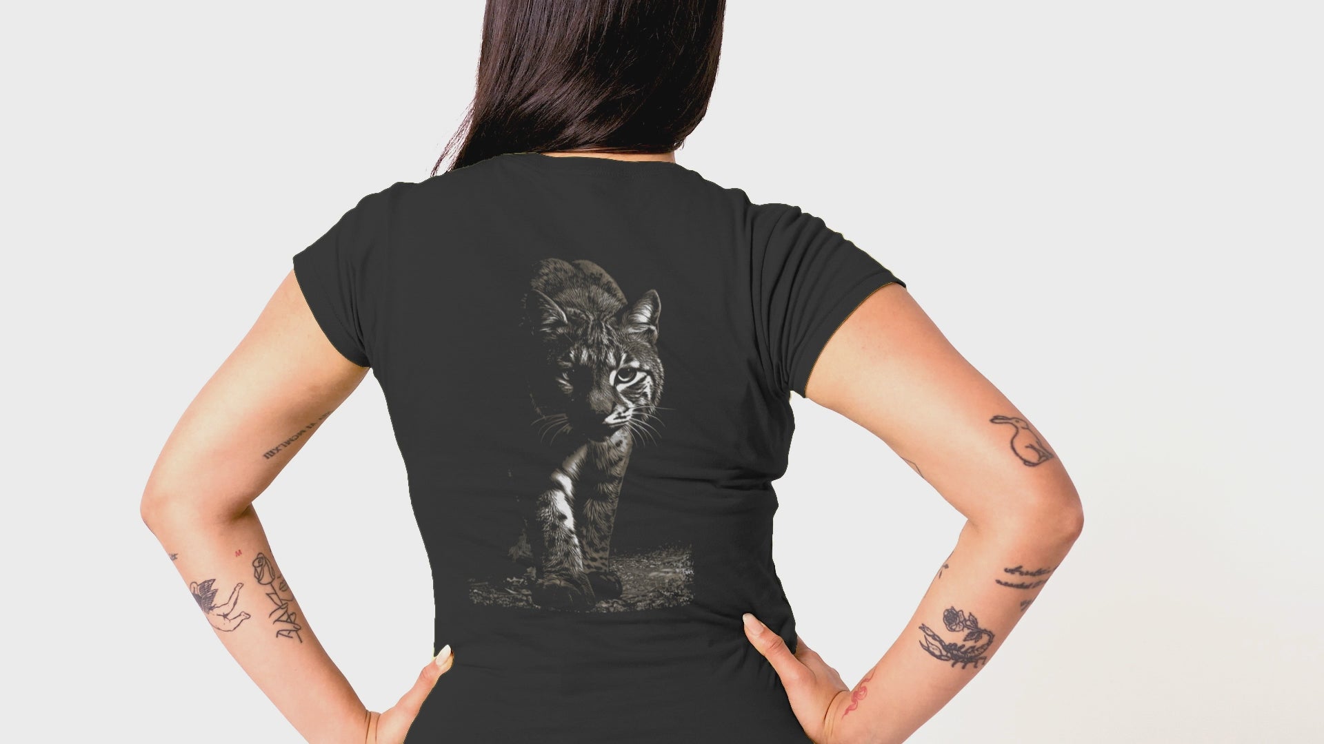 Wildlife Unisex t-shirt - Prowling Bobcat Tee - Image on back