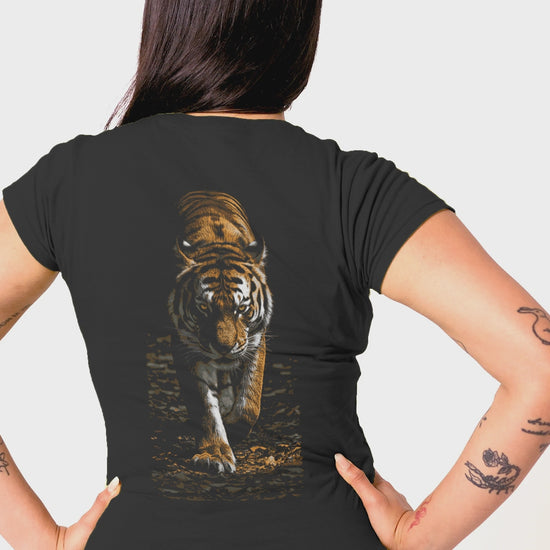 Wildlife Unisex t-shirt - Prowling Tiger Tee - Image on back - Big Cat