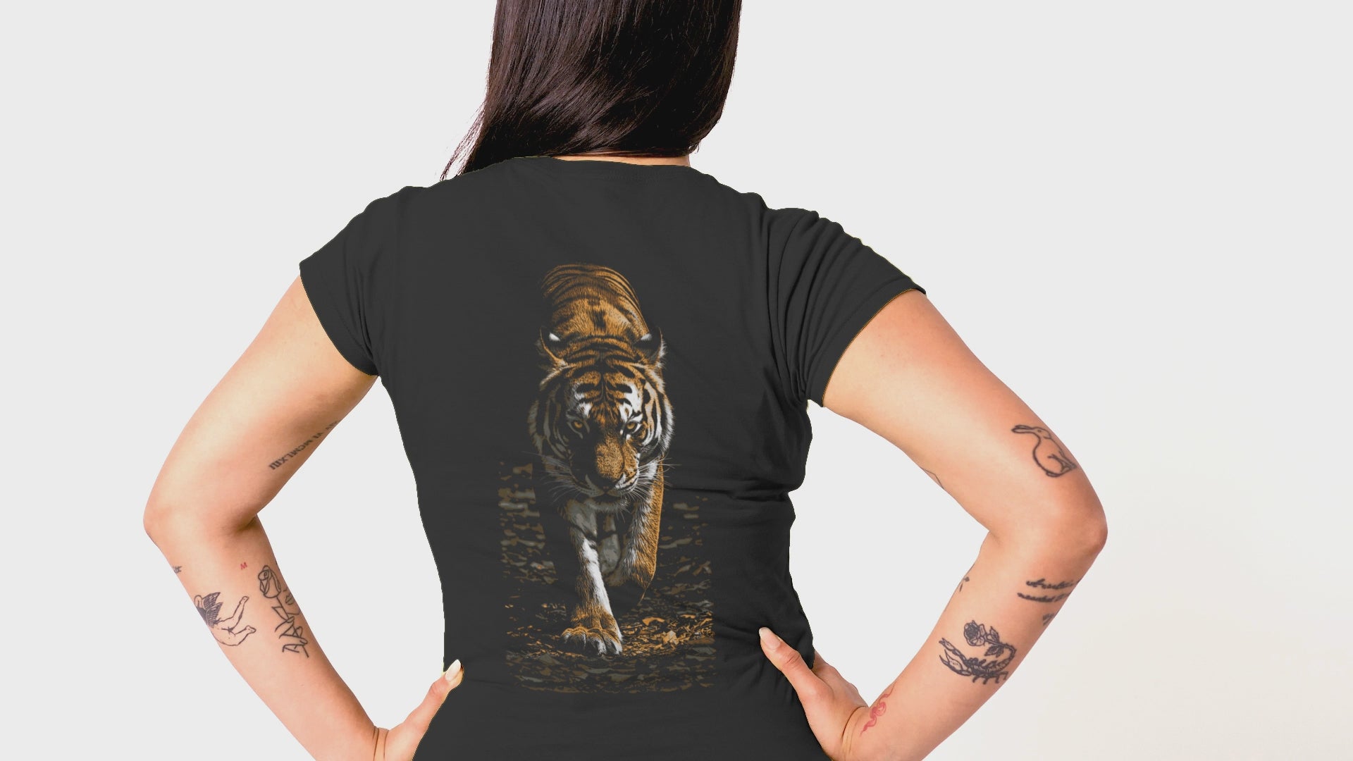 Wildlife Unisex t-shirt - Prowling Tiger Tee - Image on back - Big Cat