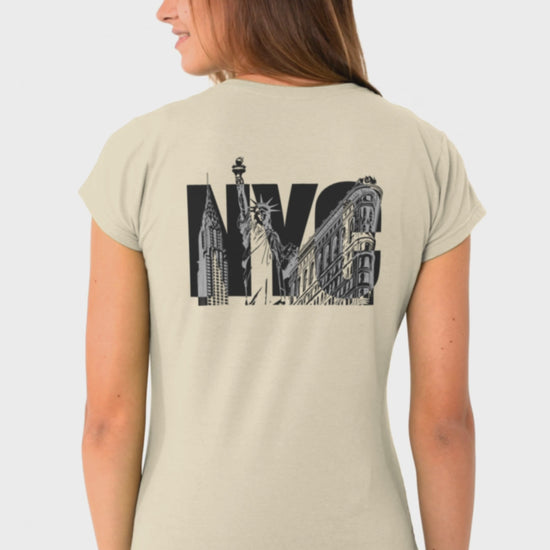 New York City Unisex t-shirt - NYC Landmarks image on back of shirt Empire State