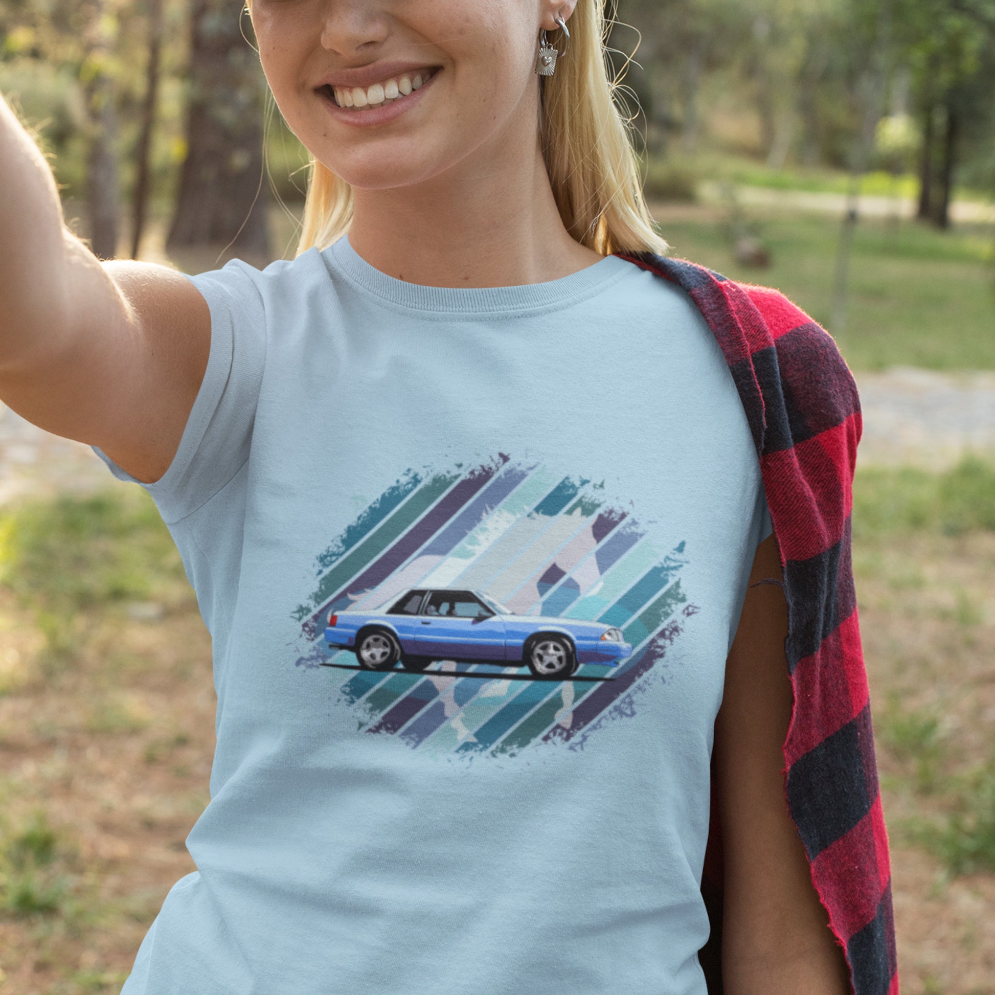 Fox Body Mustang Unisex t-shirt - Blue 88 Ford Mustang