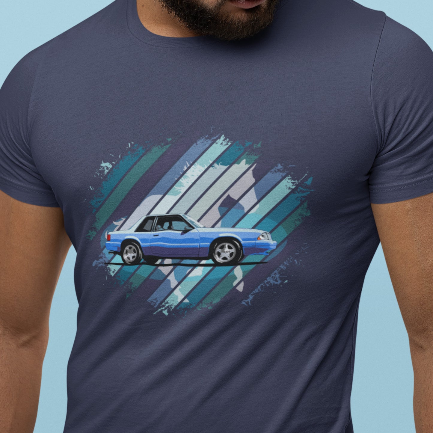 Fox Body Mustang Unisex t-shirt - Blue 88 Ford Mustang