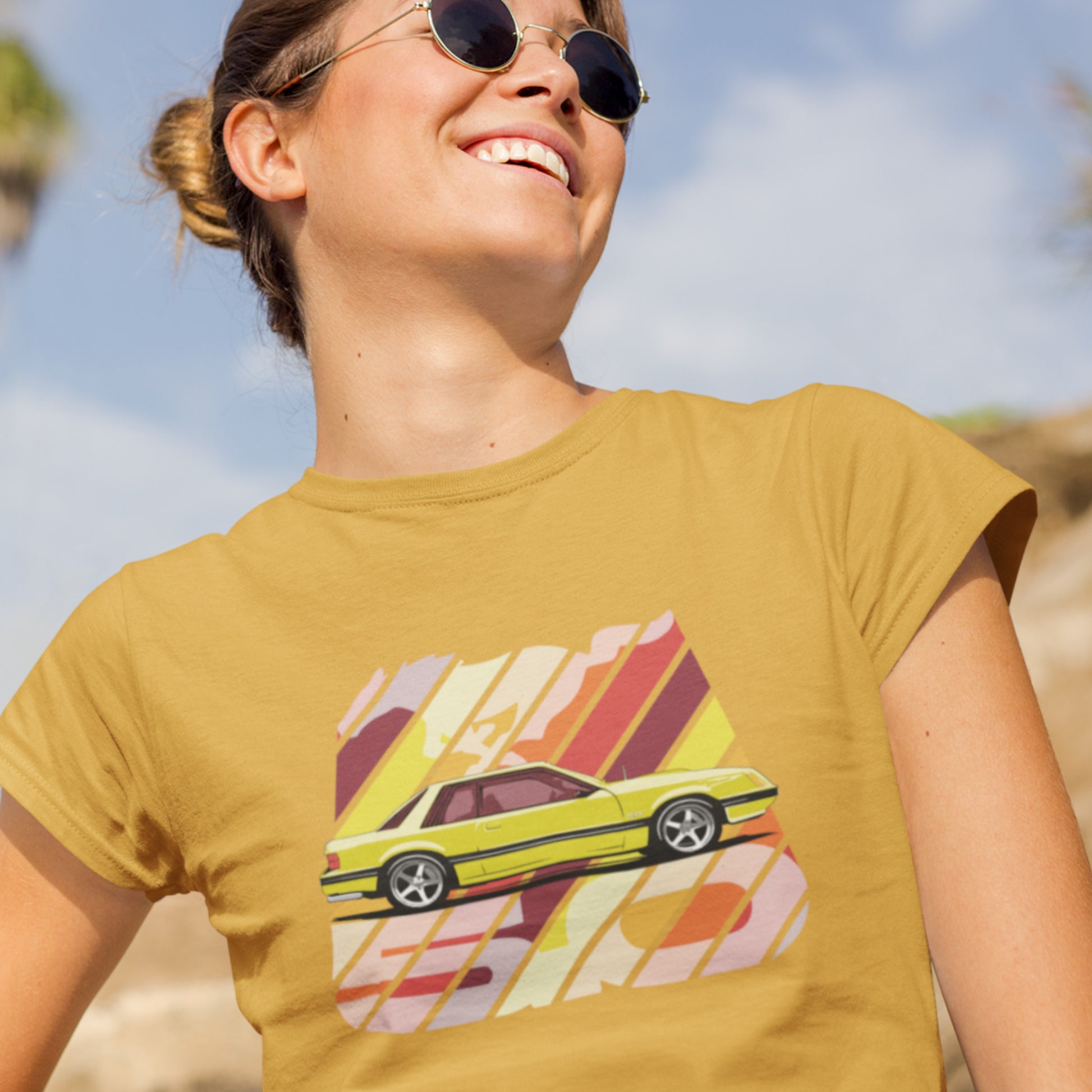 Fox Body Mustang Unisex t-shirt - Yellow 81 Ford Mustang