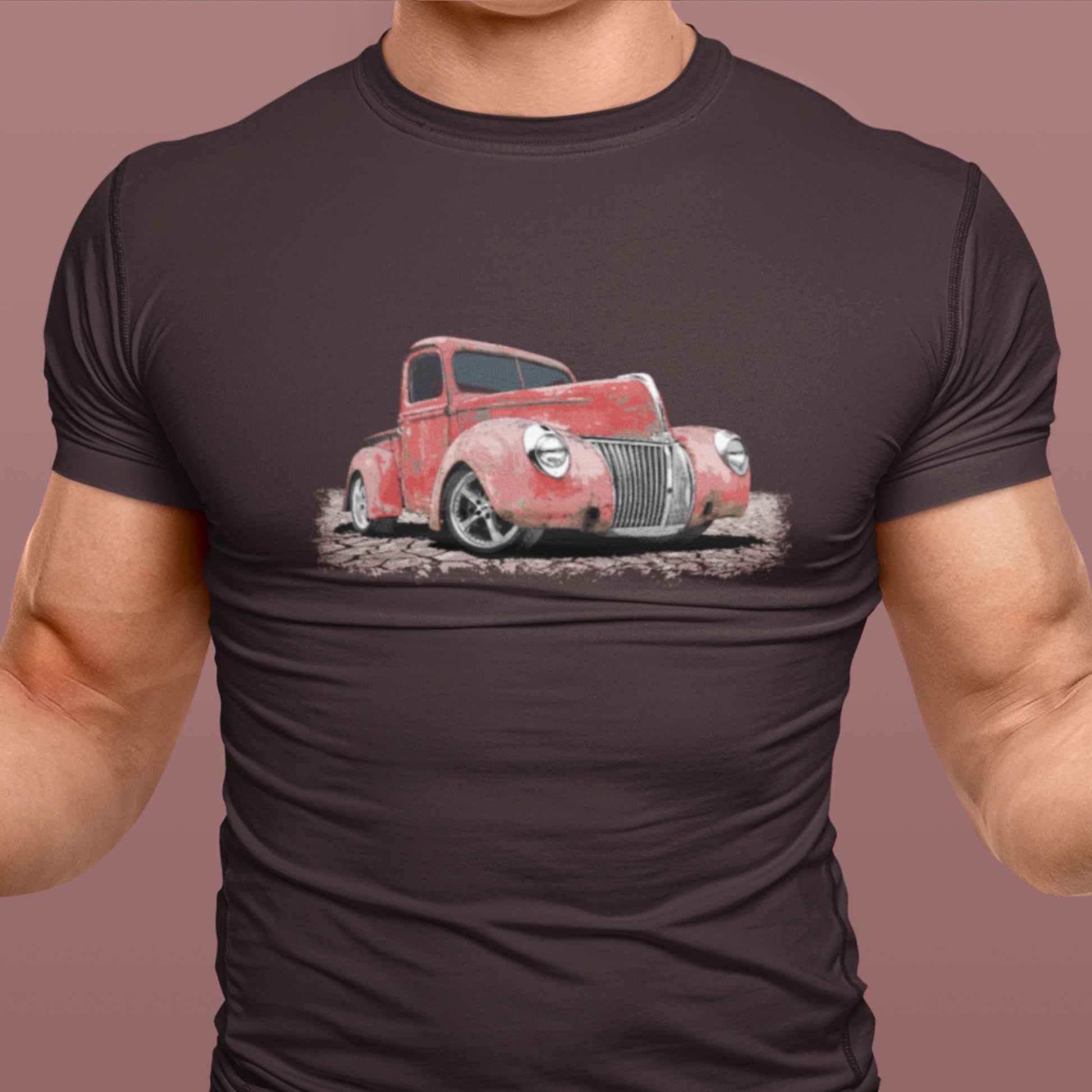 Classic Truck Shirt featuring rusty red 40 Ford truck - Vintage 1940 Ford rat rod pickup