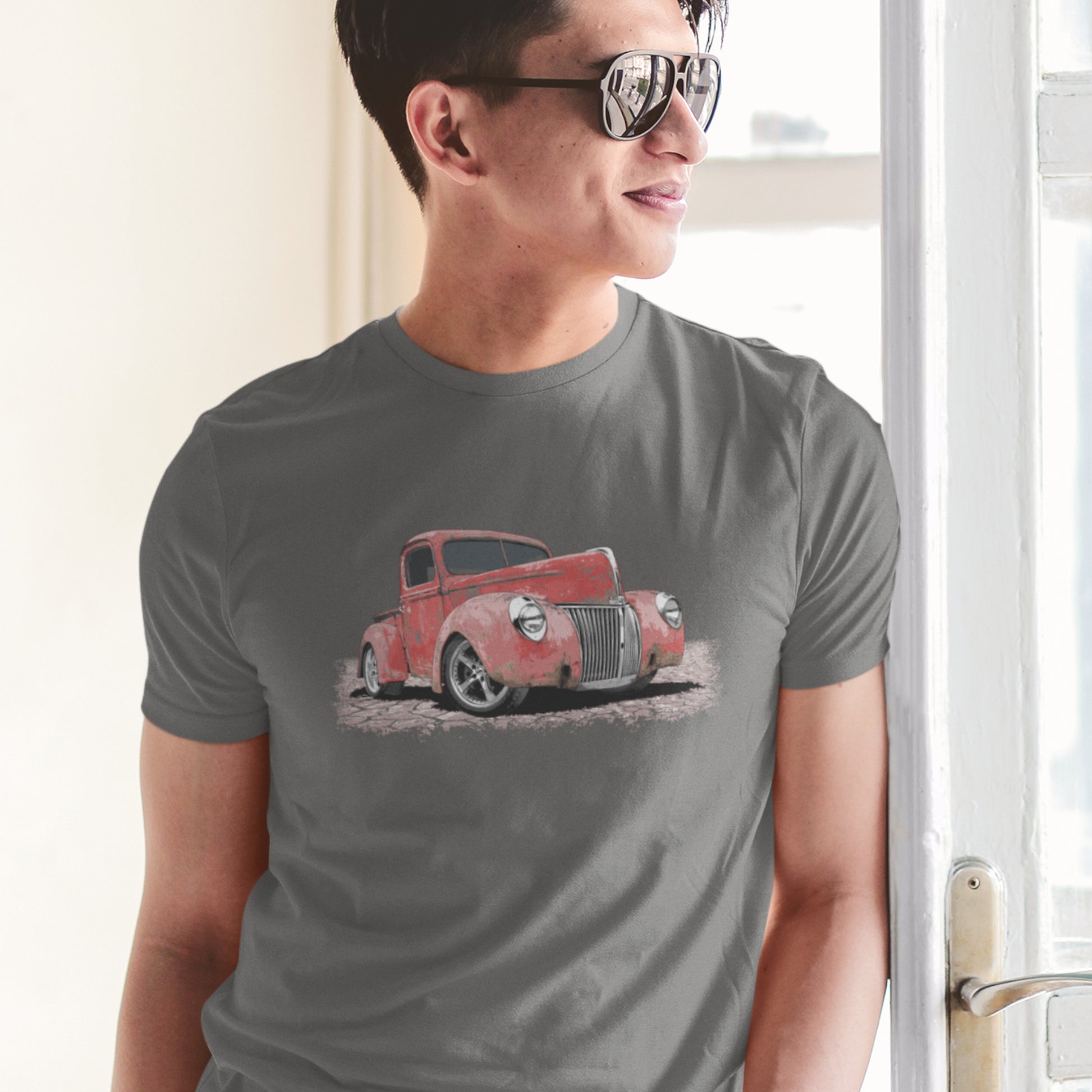 Classic Truck Shirt featuring rusty red 40 Ford truck - Vintage 1940 Ford rat rod pickup