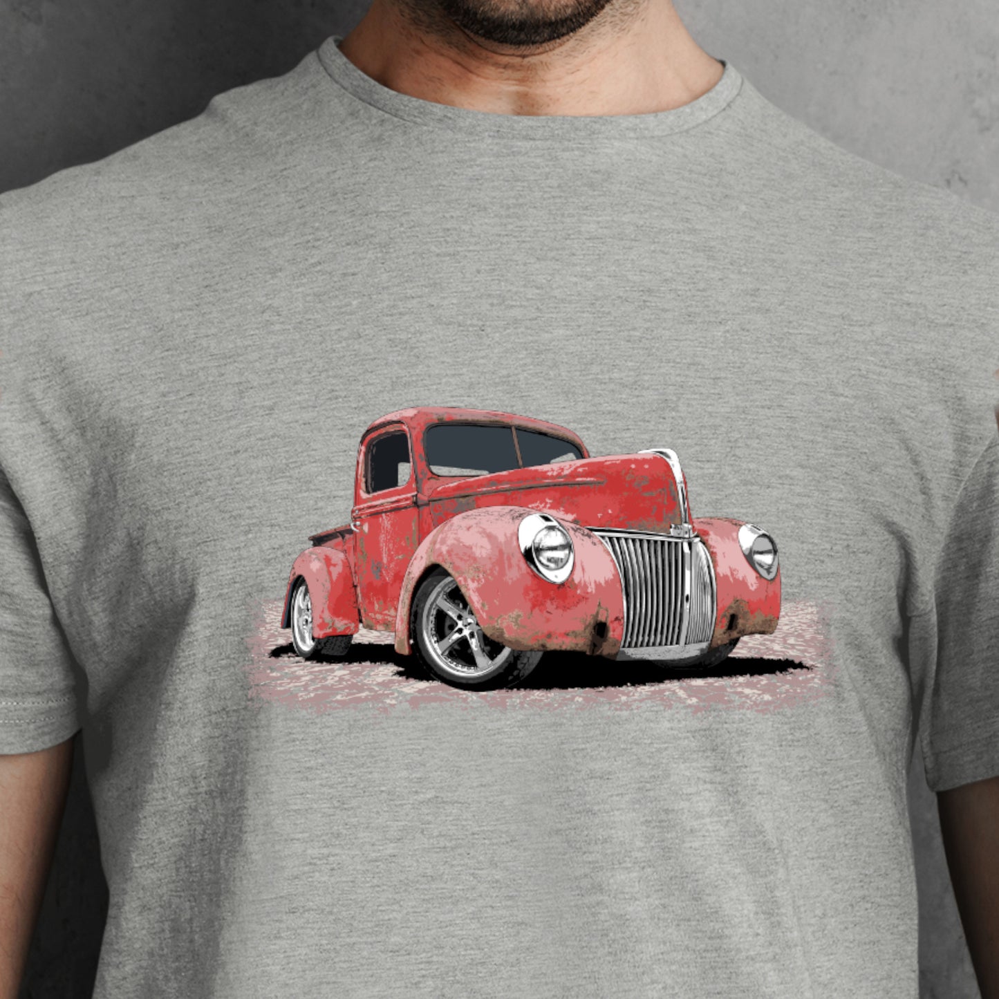 Classic Truck Shirt featuring rusty red 40 Ford truck - Vintage 1940 Ford rat rod pickup