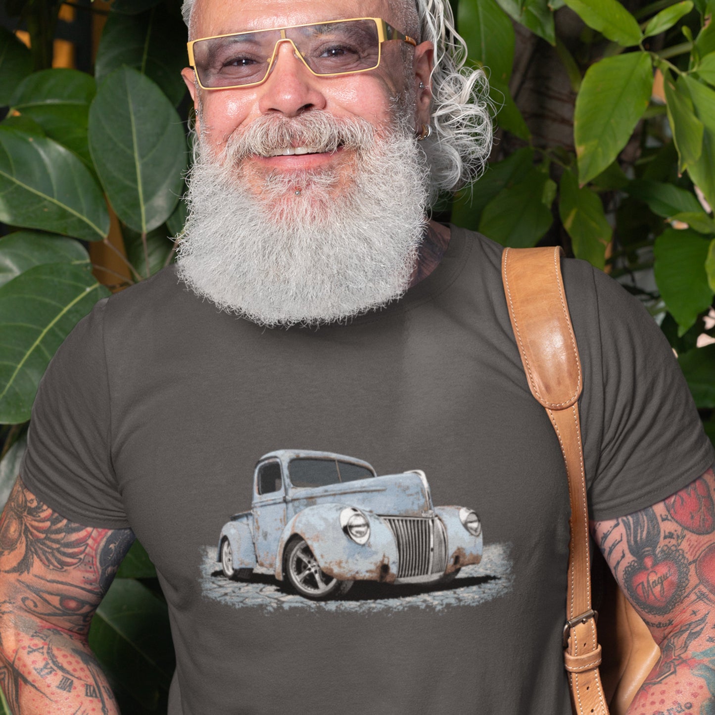 Classic Truck Shirt featuring rusty blue 40 Ford truck - Vintage 1940 Ford rat rod pickup