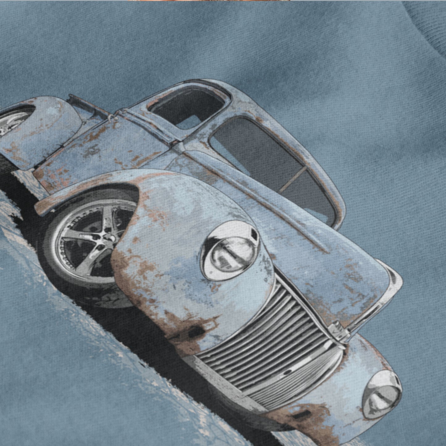 Classic Truck Shirt featuring rusty blue 40 Ford truck - Vintage 1940 Ford rat rod pickup