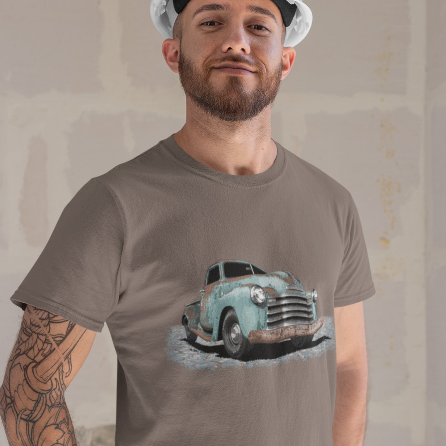 Classic Truck Shirt featuring rusty green 50 Chevy truck - Vintage 1950 Chevrolet rat rod pickup