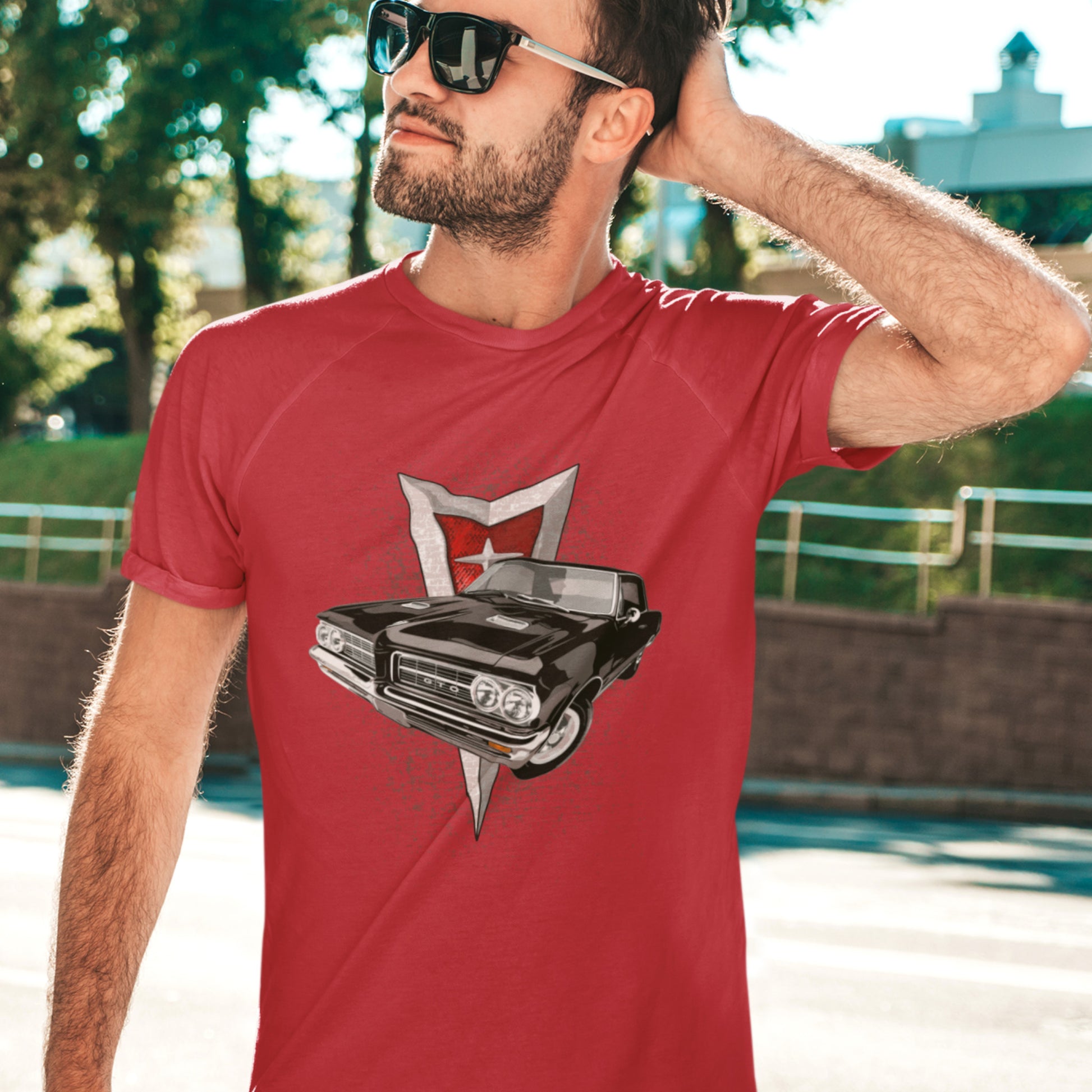 Classic car shirt featuring black 64 Pontiac GTO - Unisex T-shirt - 1964 muscle car