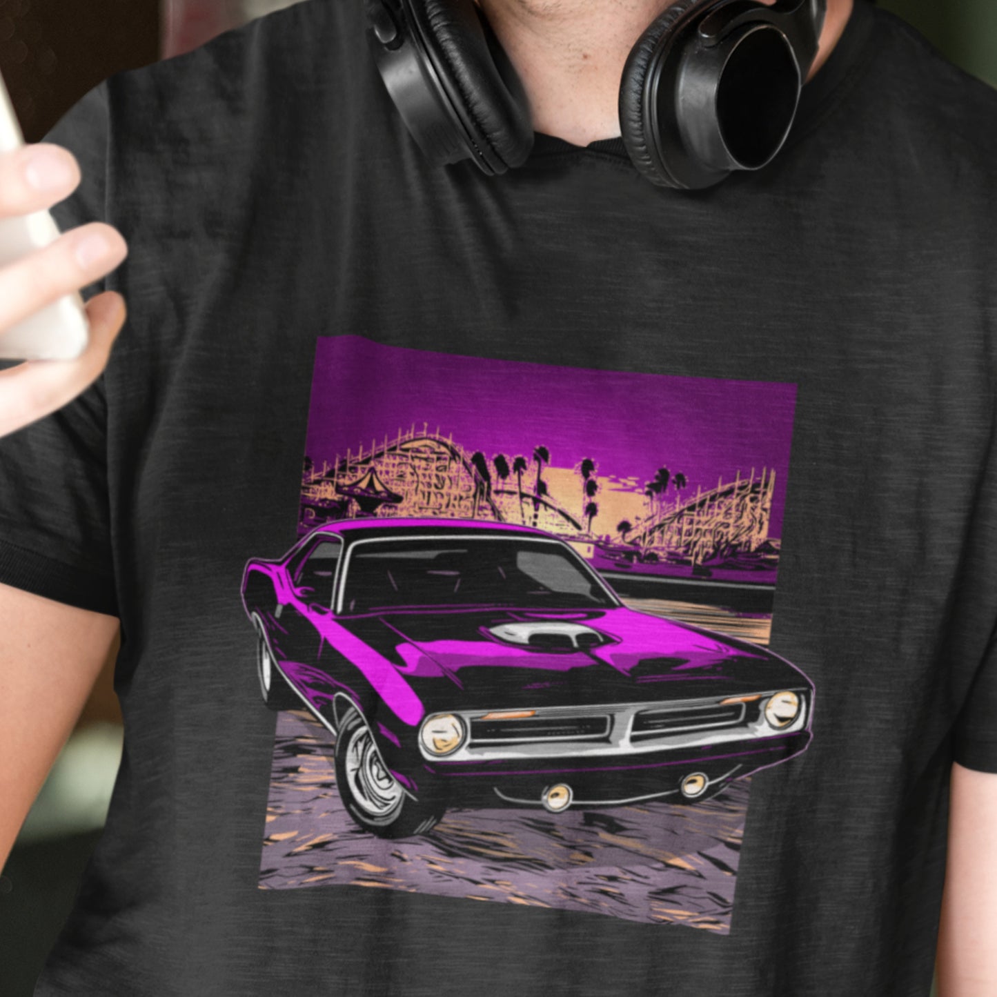 Classic Car Shirt featuring Purple 70 Barracuda - Unisex Jersey Tee with 1970 Plymouth Barracuda