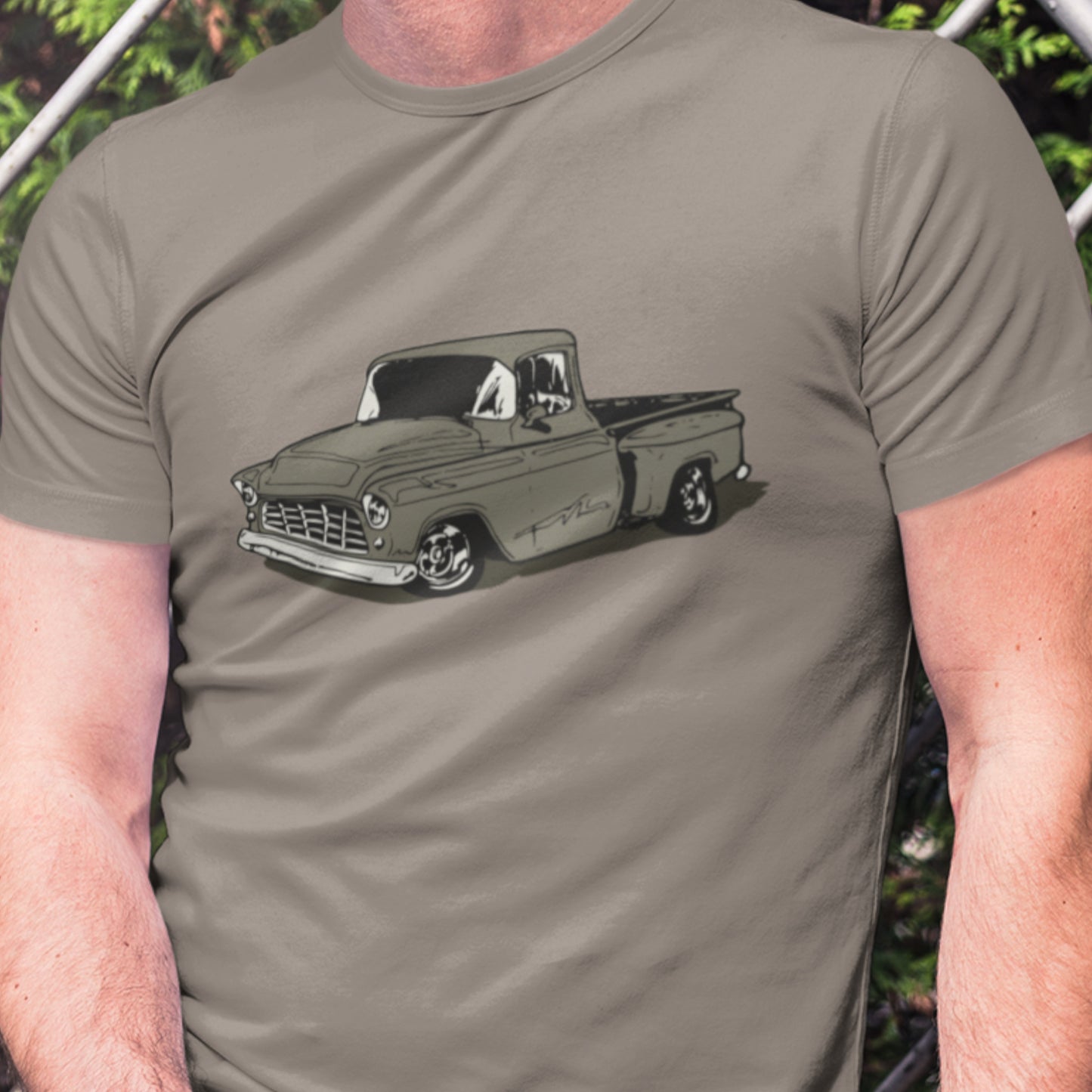 Classic truck shirt featuring gray 55 Chevy pickup - Unisex T-shirt with classic truck