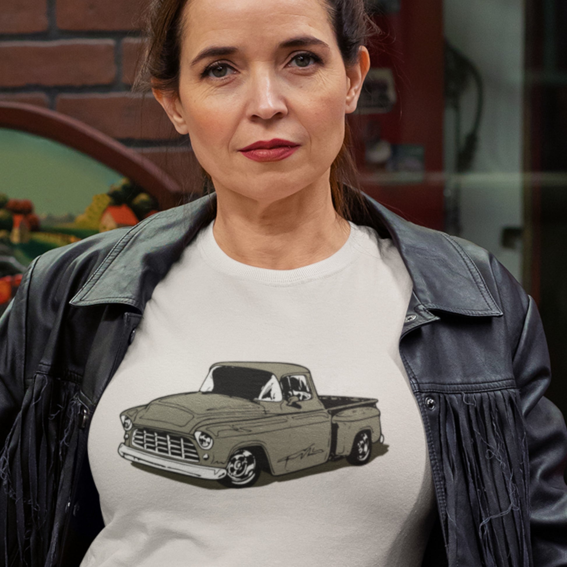 Classic truck shirt featuring gray 55 Chevy pickup - Unisex T-shirt with classic truck