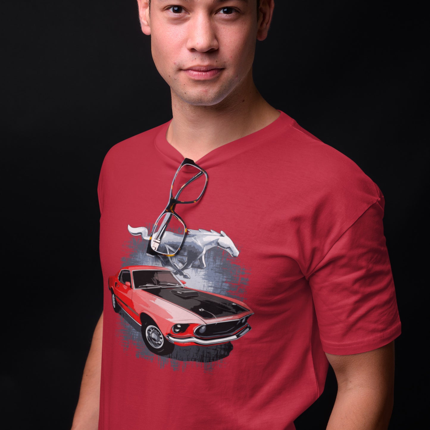 Classic car shirt featuring Red 69 Mustang Mach 1