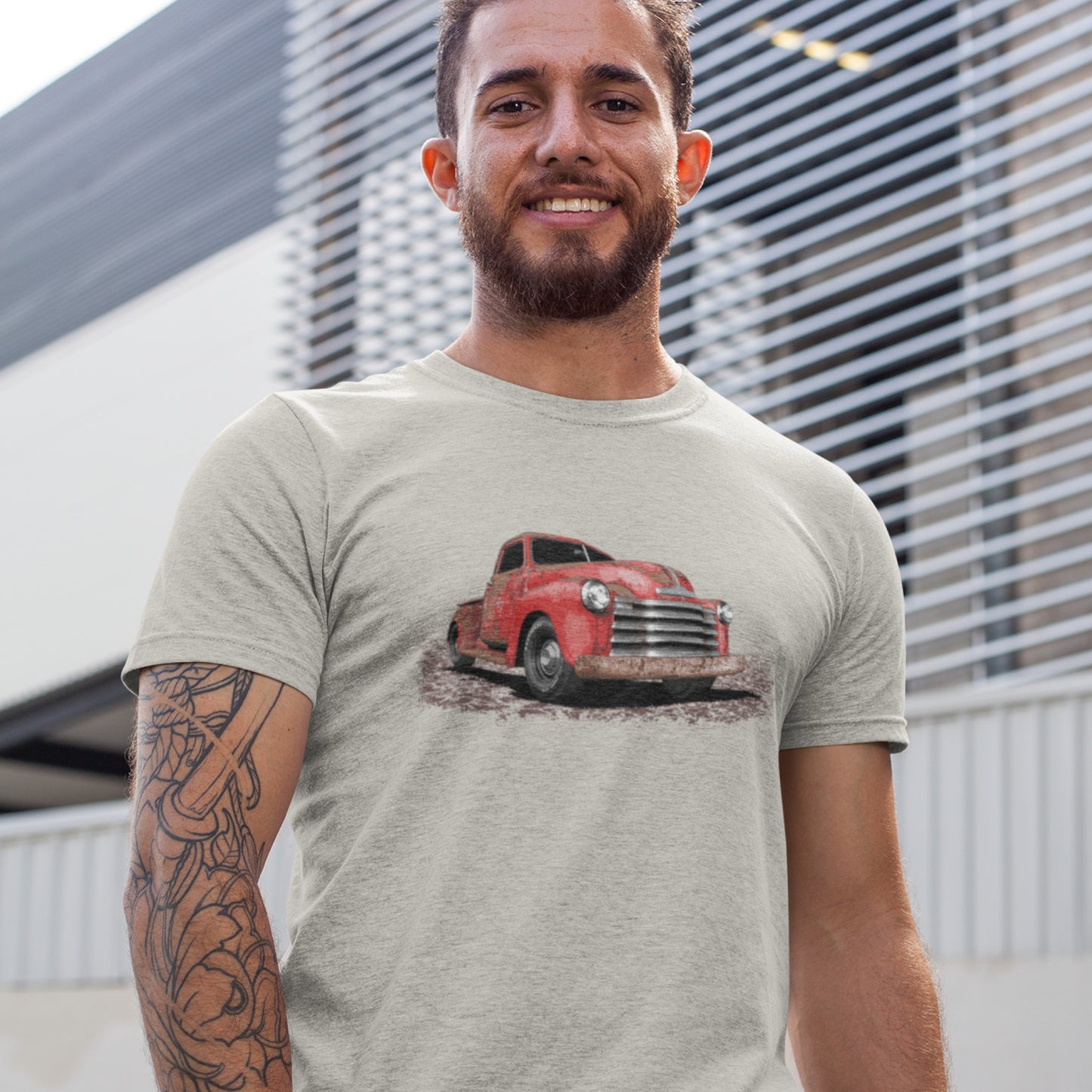 Classic Truck Shirt featuring rusty red 50 Chevy truck - Vintage 1950 Chevrolet rat rod pickup