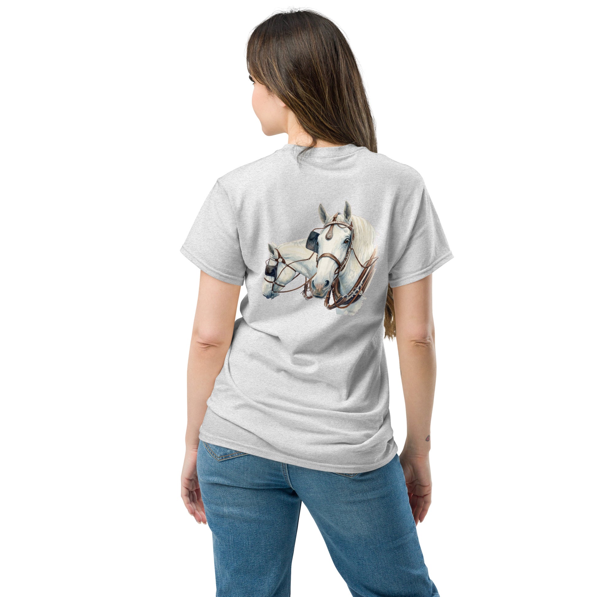 Draft Horses Unisex classic tee - American Cream pair of work horses