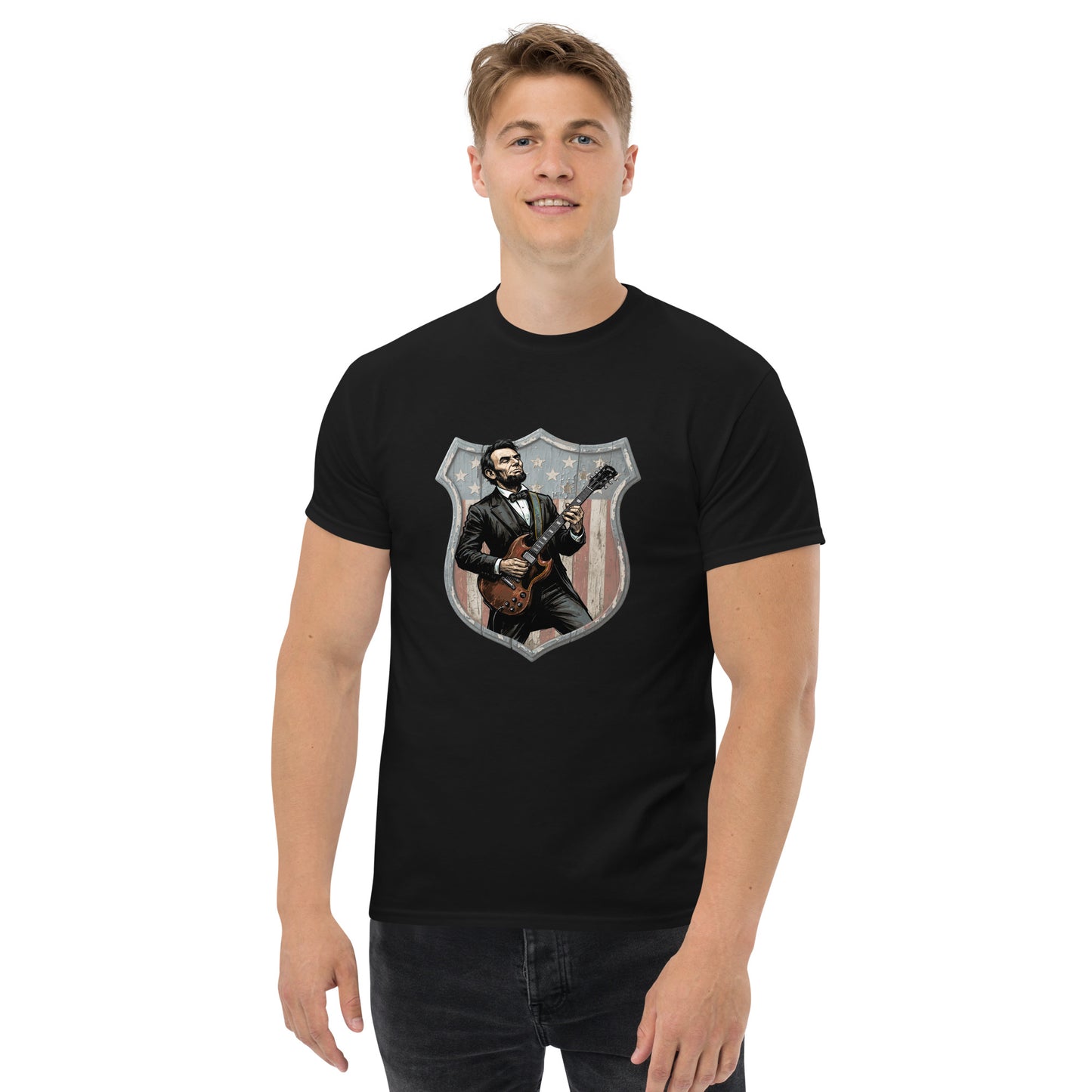 Abe Lincoln with Guitar Unisex classic tee | July 4th America 250