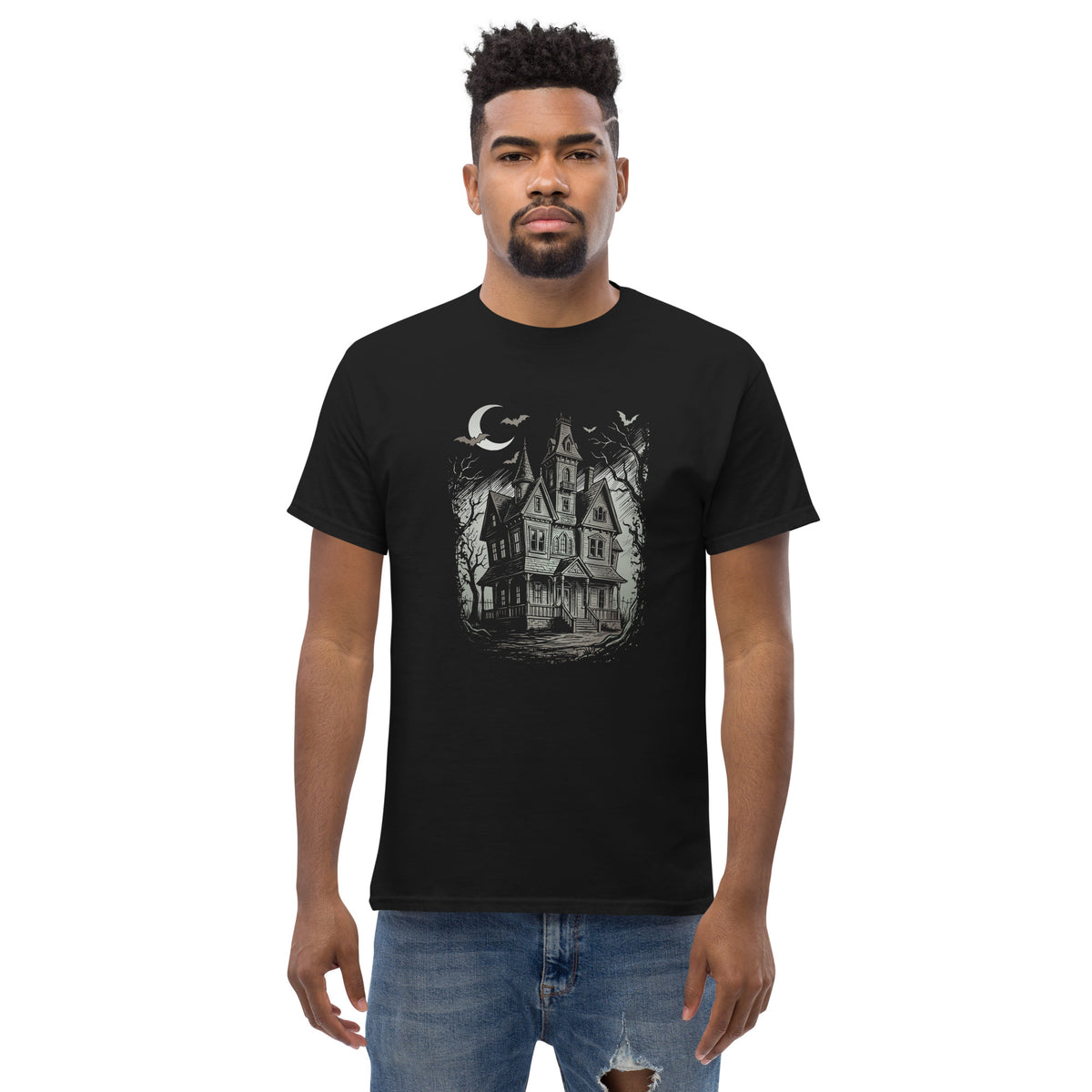 Haunted House T-Shirt, Gothic Victorian Mansion Halloween Shirt, Unisex classic tee