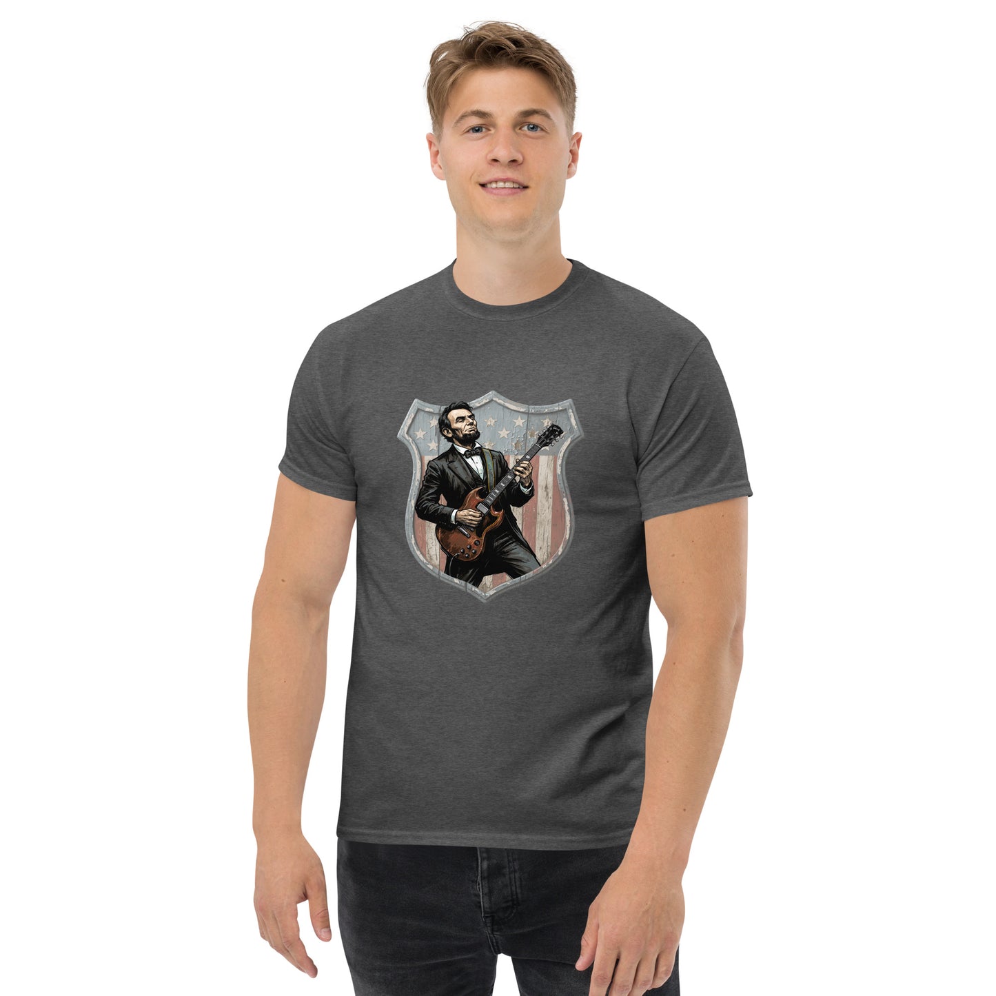 Abe Lincoln with Guitar Unisex classic tee | July 4th America 250