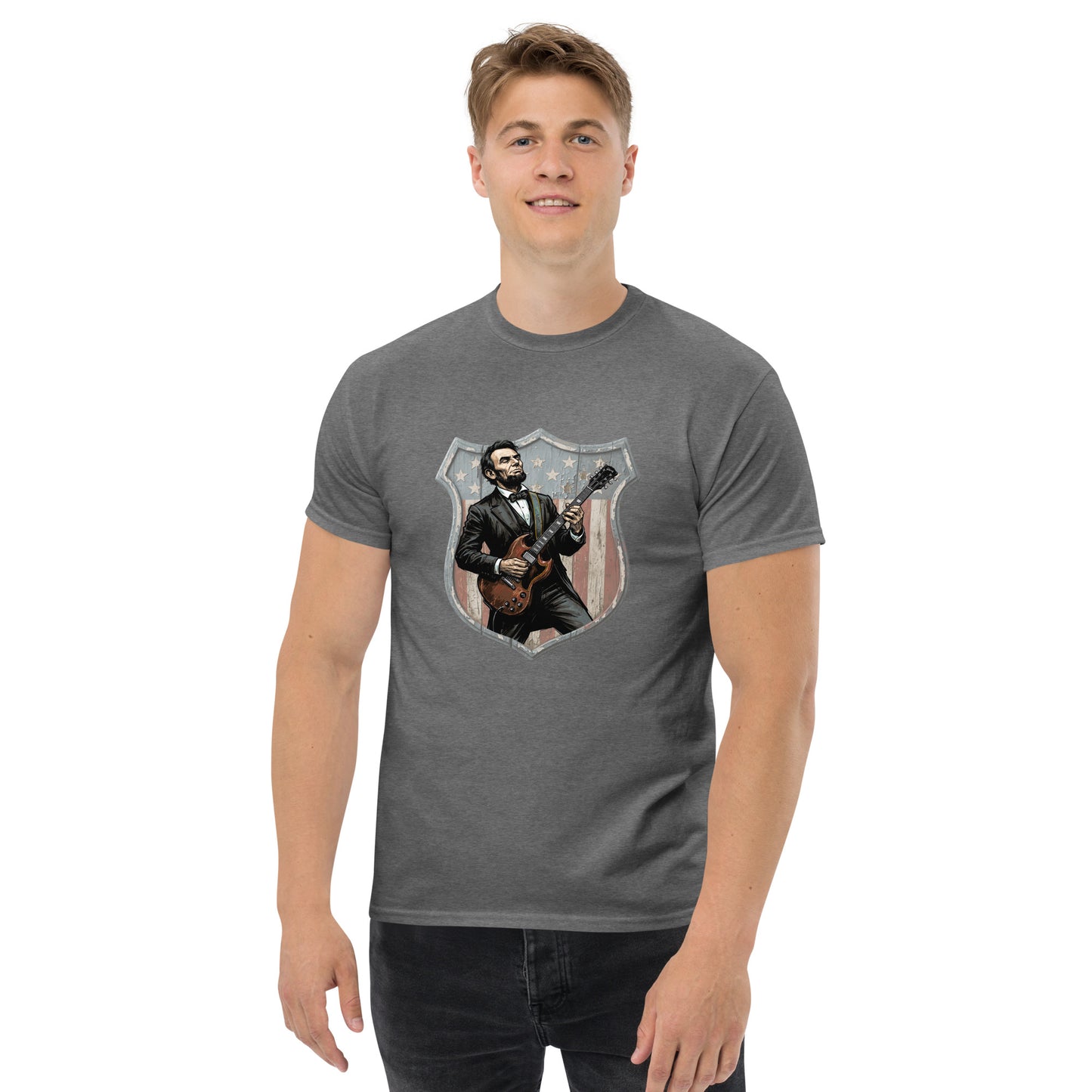 Abe Lincoln with Guitar Unisex classic tee | July 4th America 250
