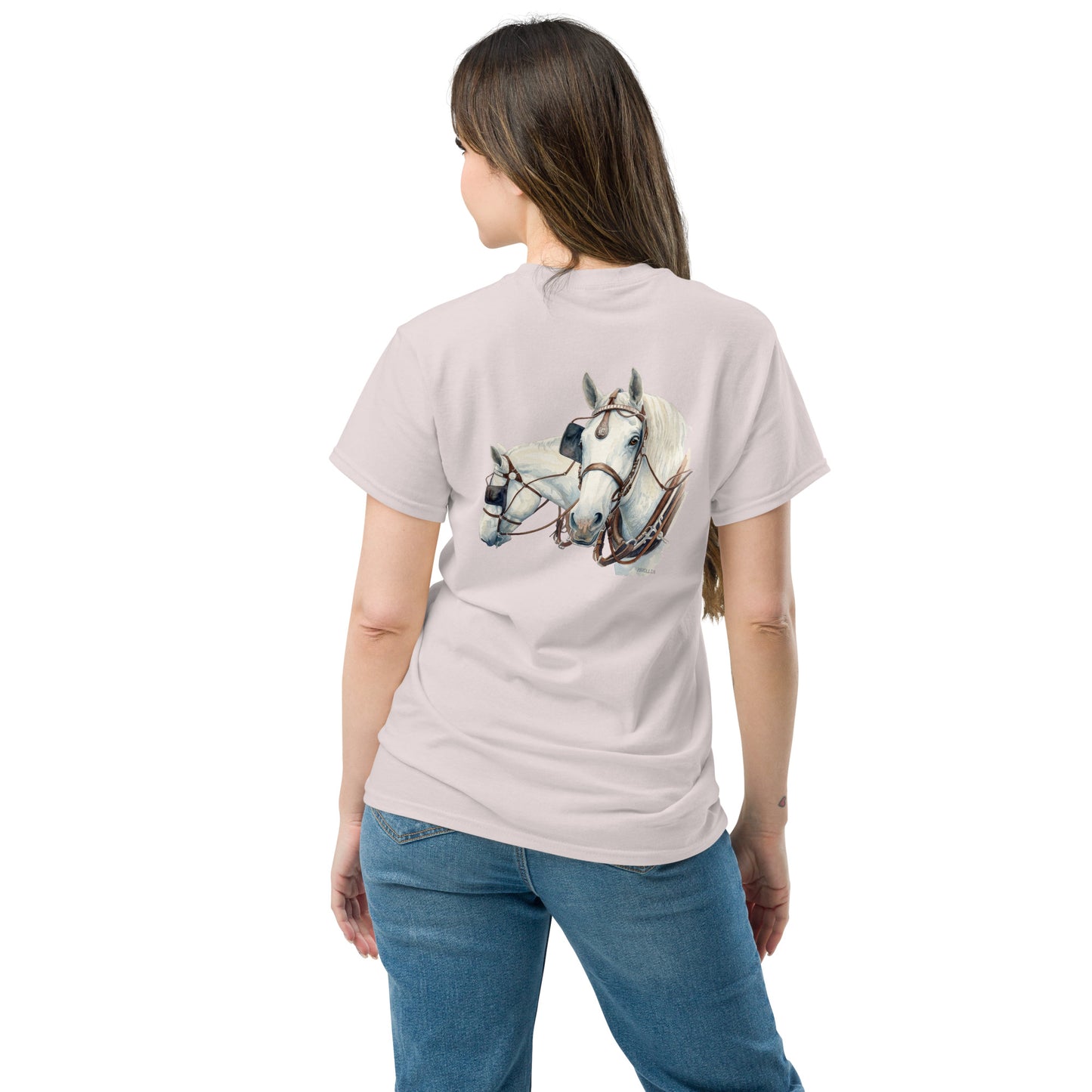 Draft Horses Unisex classic tee - American Cream pair of work horses
