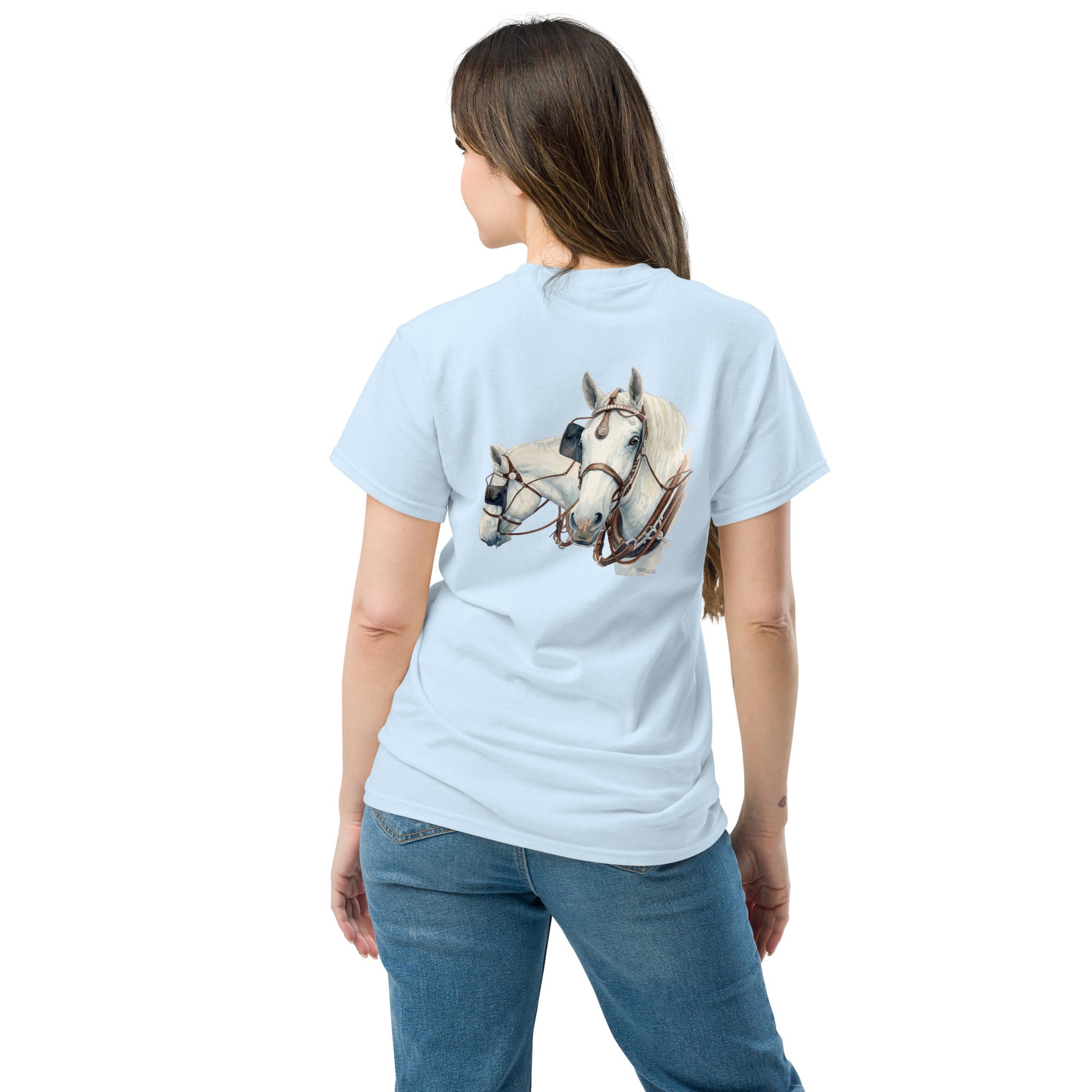 Draft Horses Unisex classic tee - American Cream pair of work horses