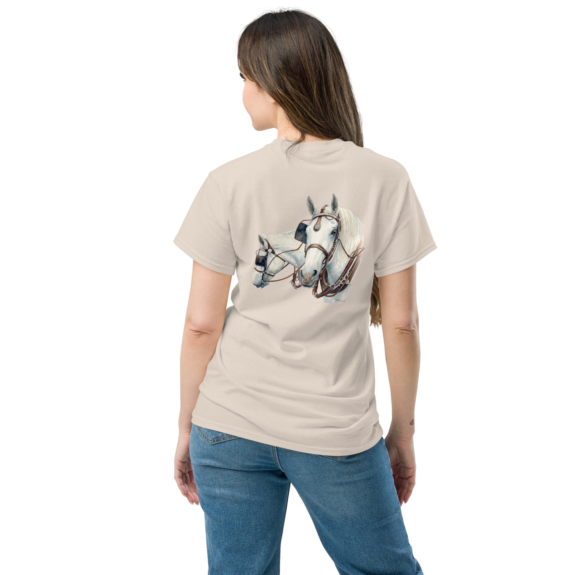 Draft Horses Unisex classic tee - American Cream pair of work horses