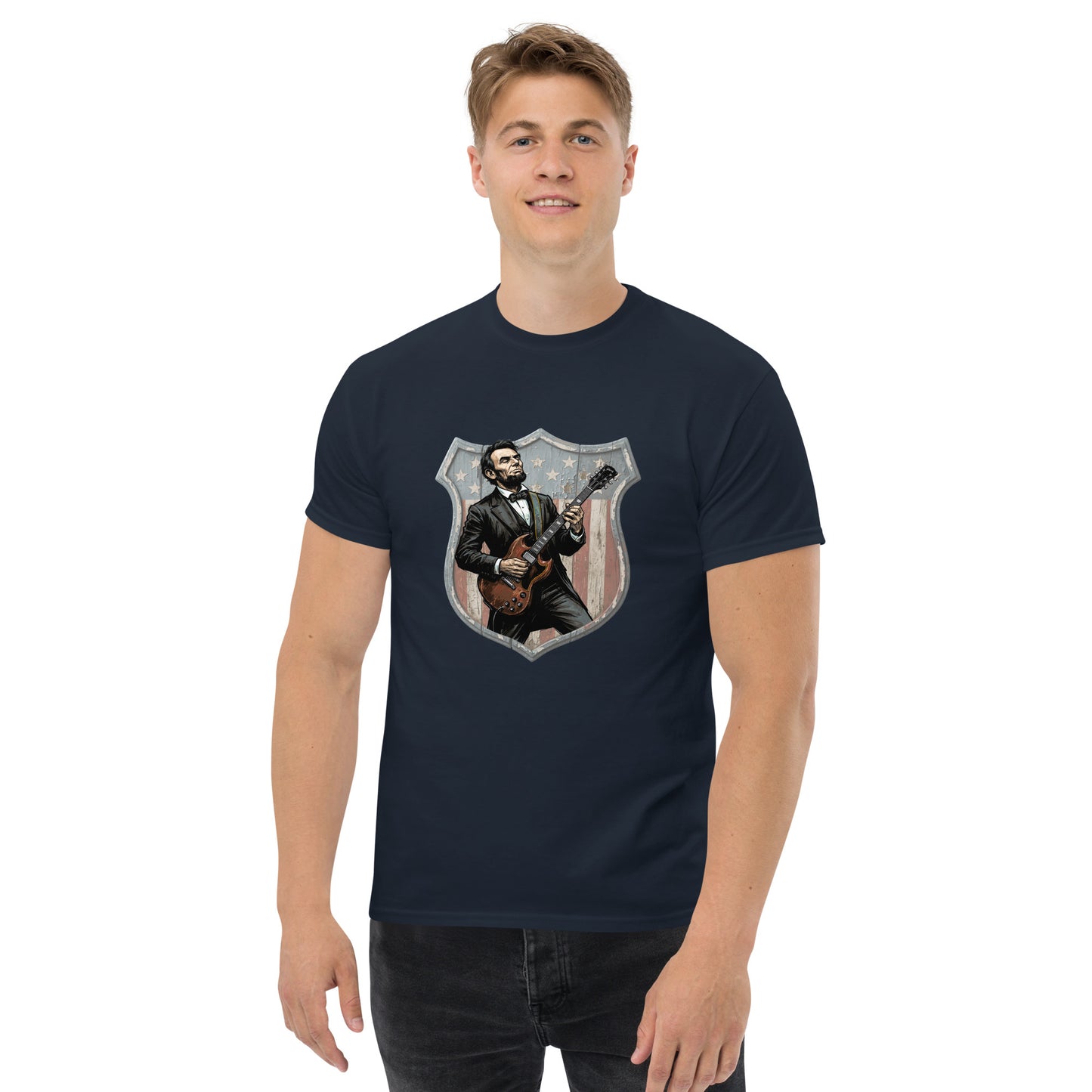 Abe Lincoln with Guitar Unisex classic tee | July 4th America 250