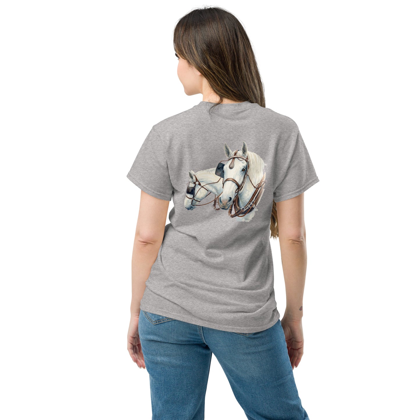Draft Horses Unisex classic tee - American Cream pair of work horses