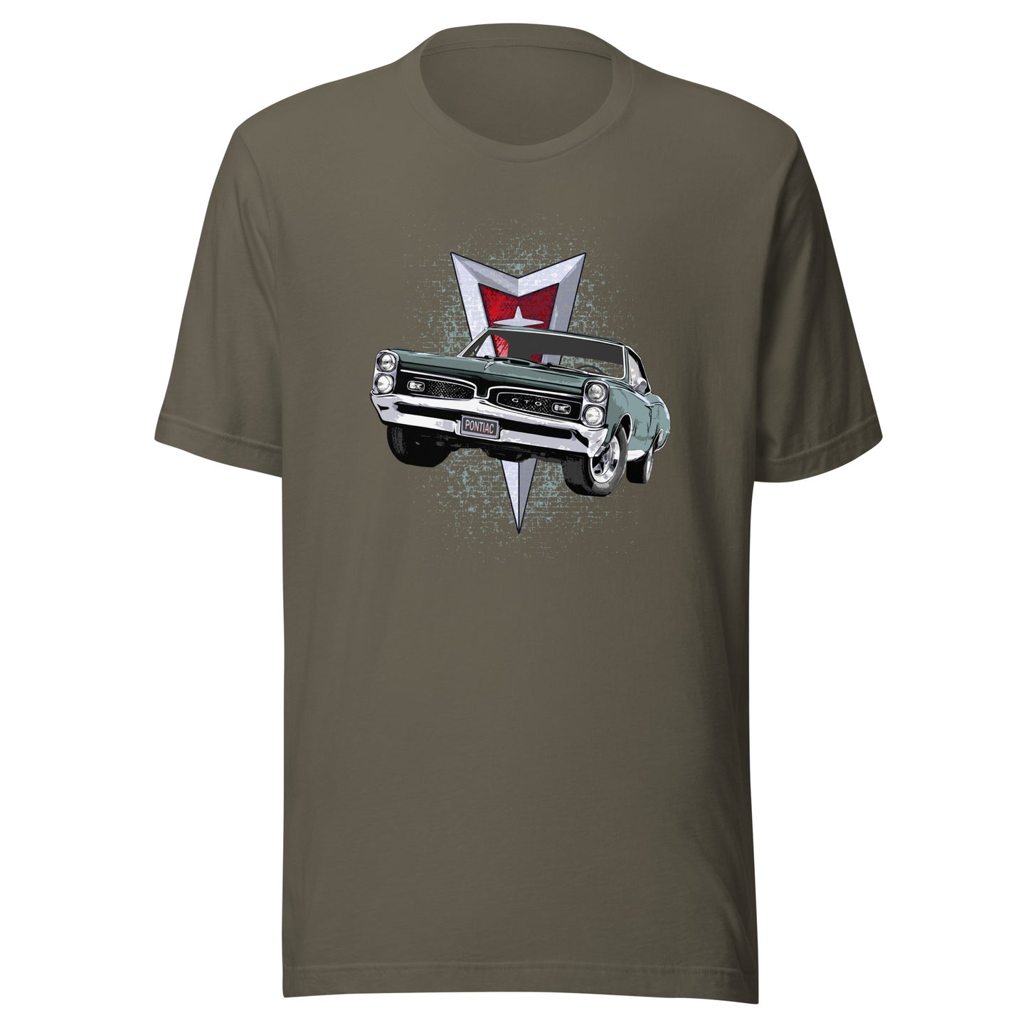 Classic car shirt featuring green 67 Pontiac GTO - Unisex T-shirt - 1967 muscle car