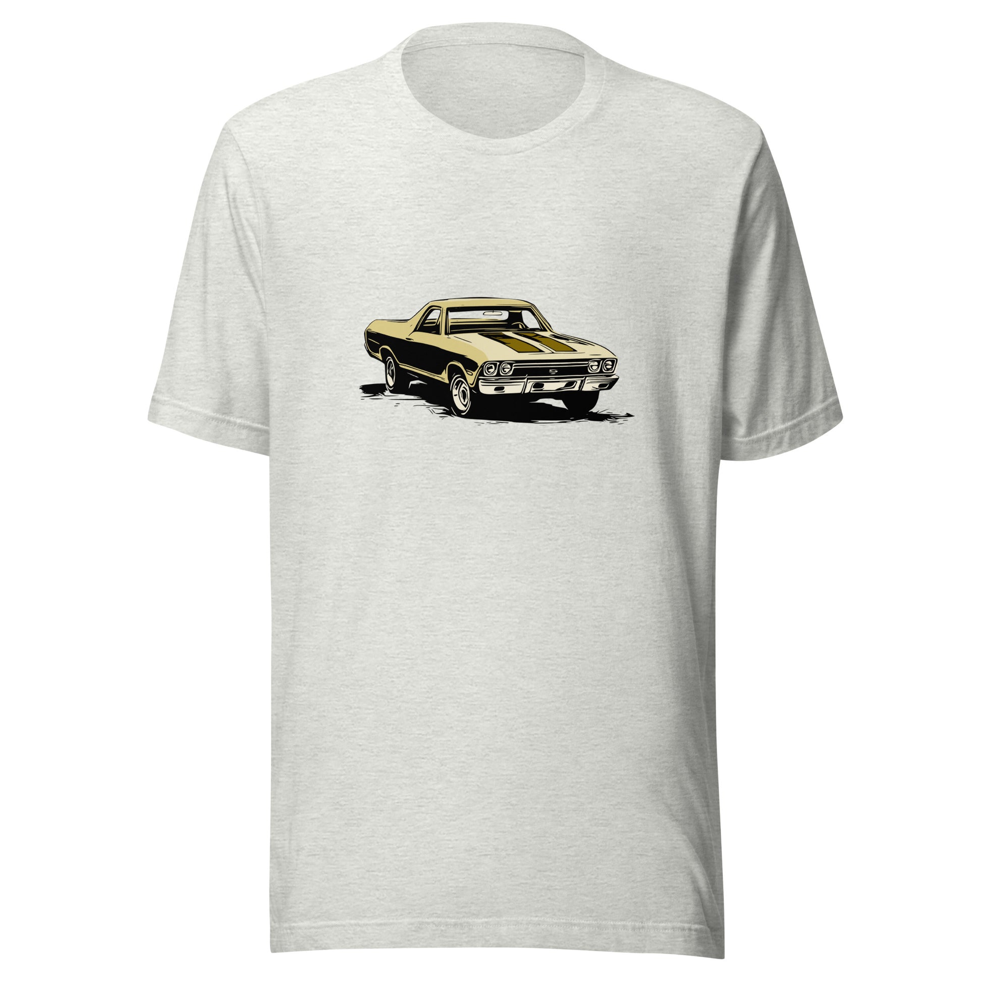 Classic car shirt featuring yellow 68 El Camino - Unisex Jersey Tee - 1968 Chevy truck