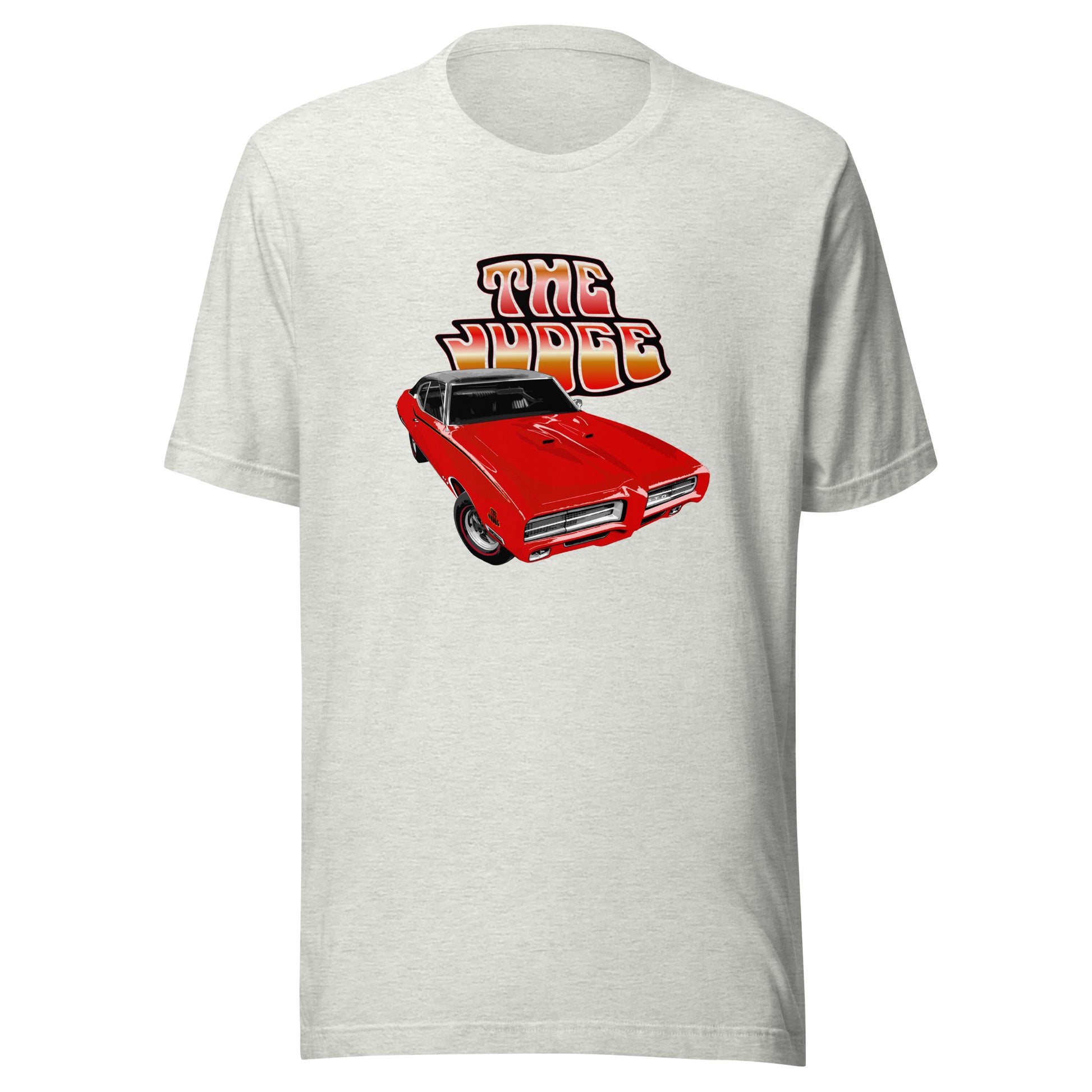 Classic car shirt depicting a red 69 Pontiac GTO Judge - Unisex T-shirt - 1969 muscle car