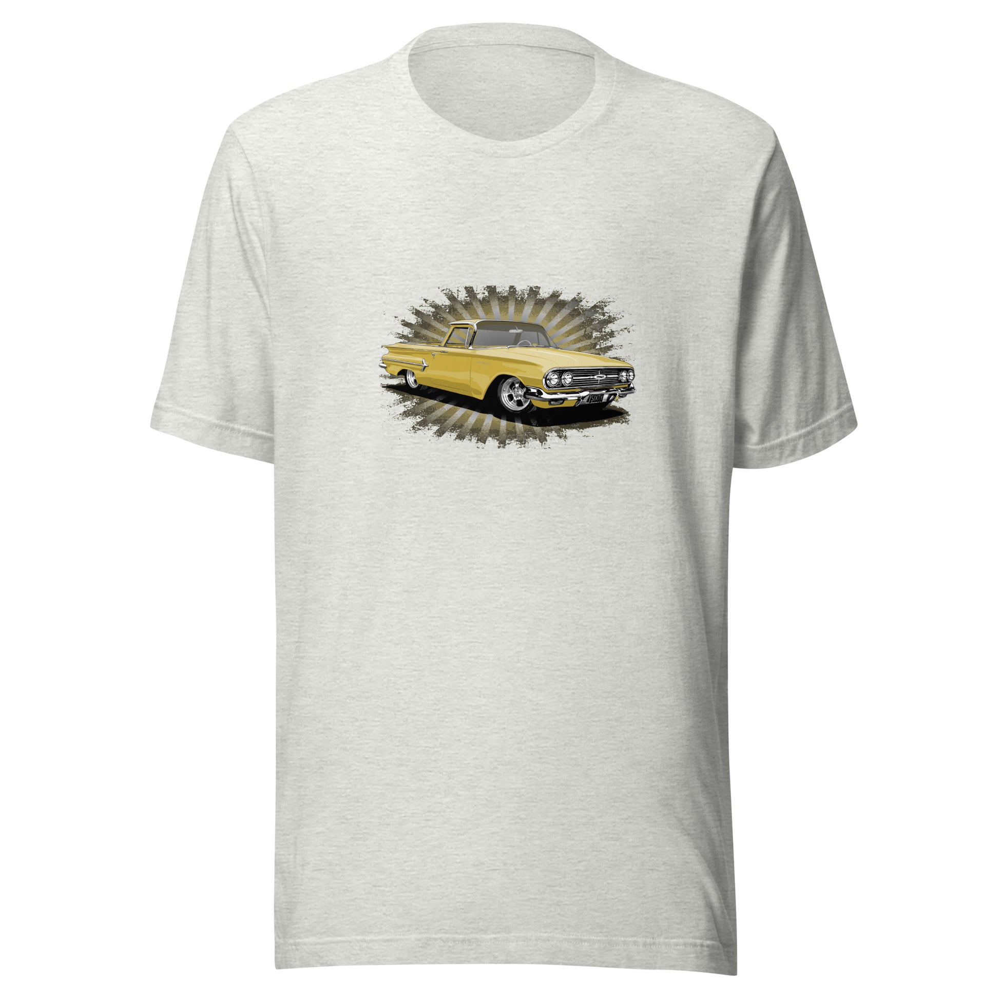 Classic truck shirt featuring Yellow 1960 Chevy El Camino - Unisex Jersey Tee with 60 Chevrolet Truck