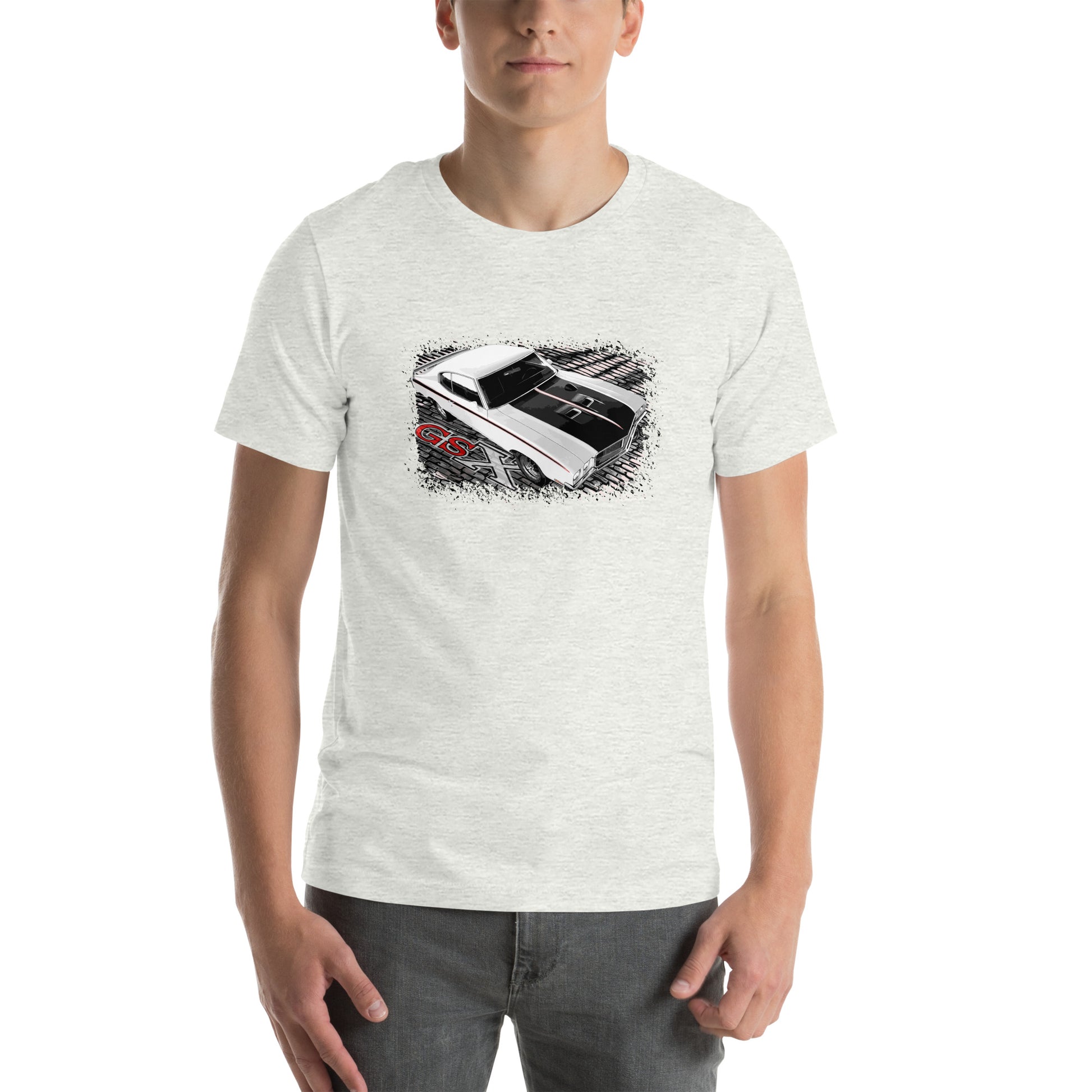 Muscle Car Unisex Shirt featuring a White 70 Buick GSX, 1970 American Muscle