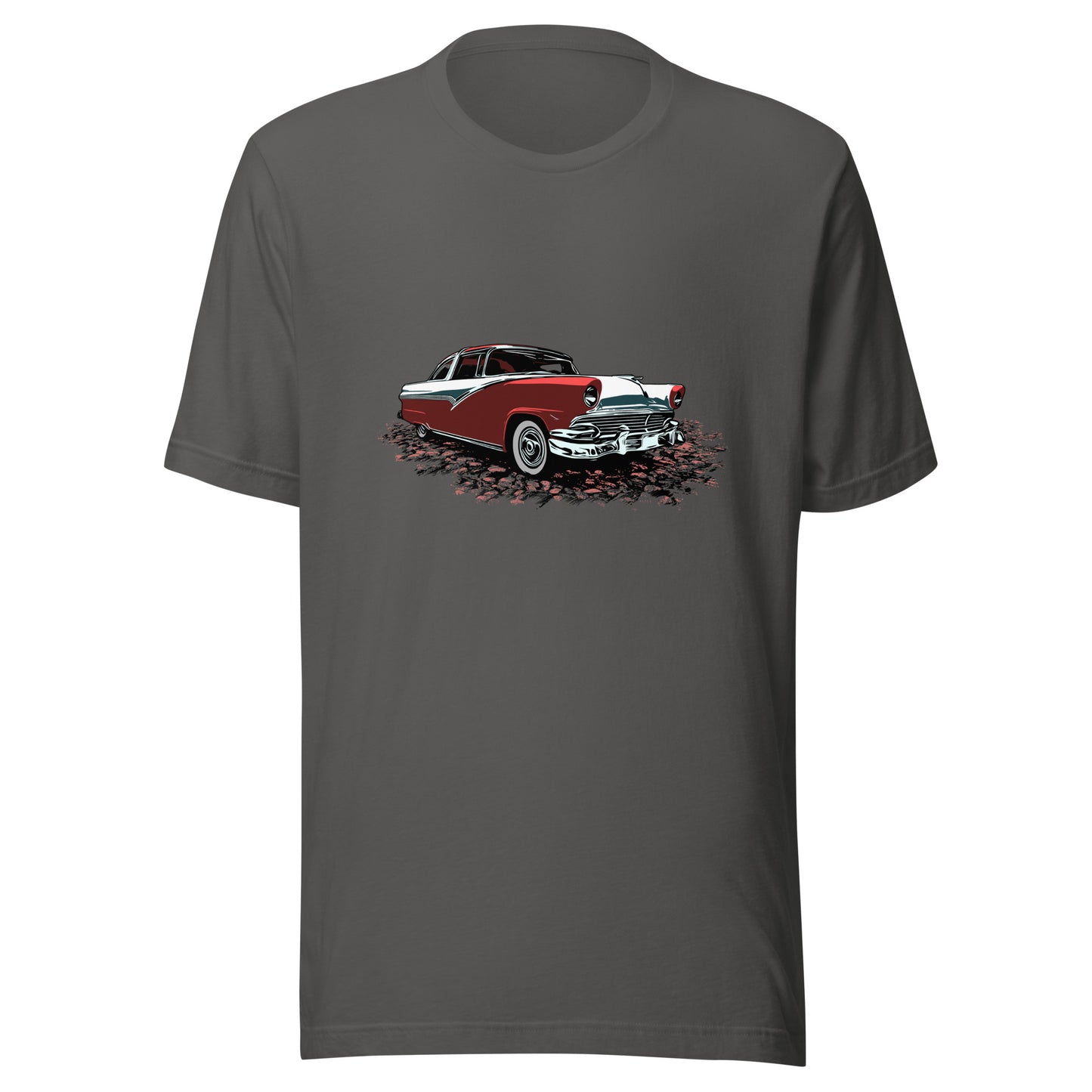 Classic car shirt featuring a 56 Ford Crown Victoria, original design 1956 red and white Crown Vic