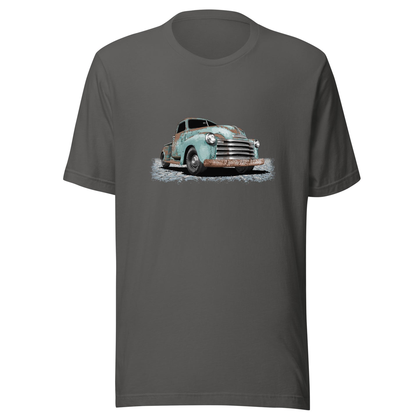 Classic Truck Shirt featuring rusty green 50 Chevy truck - Vintage 1950 Chevrolet rat rod pickup