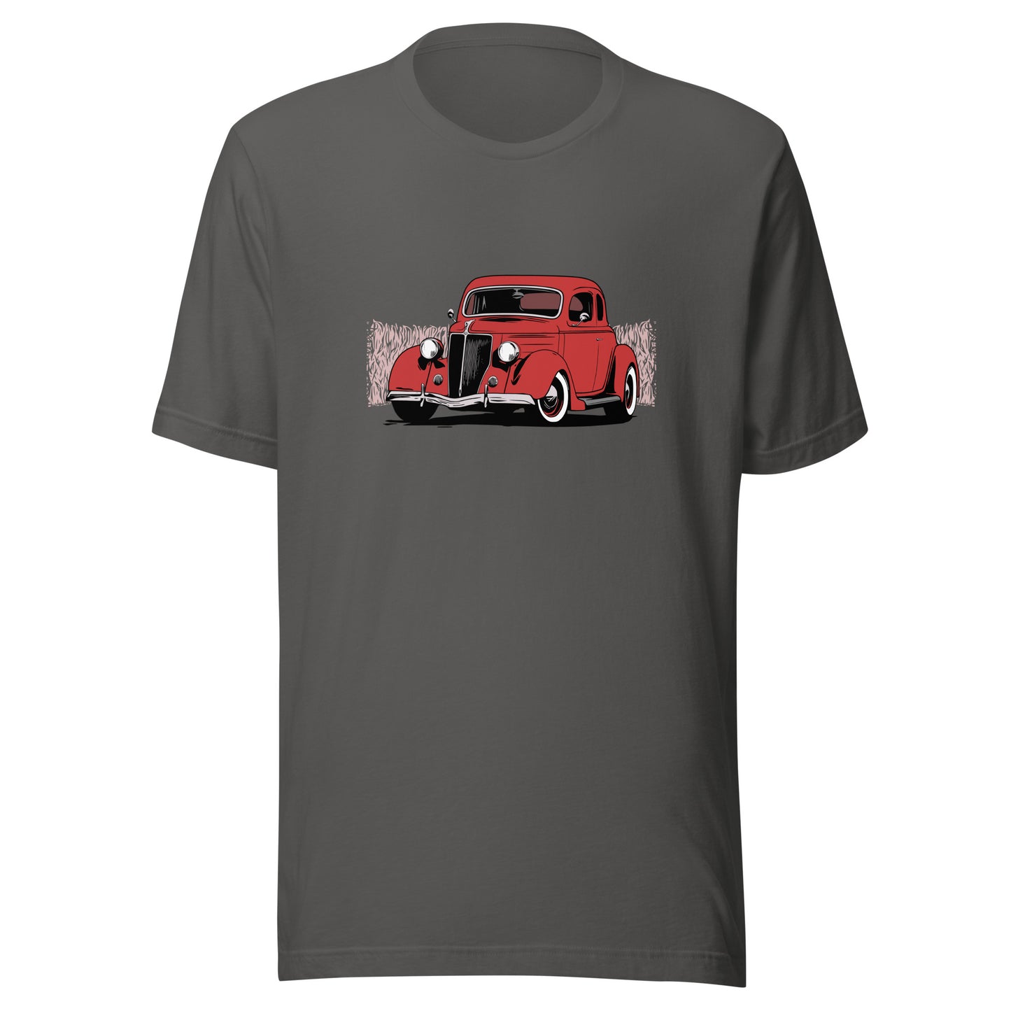 Classic Car Shirt featuring 1936 Ford Coupe, Unisex Jersey Tee 36 Red Ford 5 Window Hot Rod