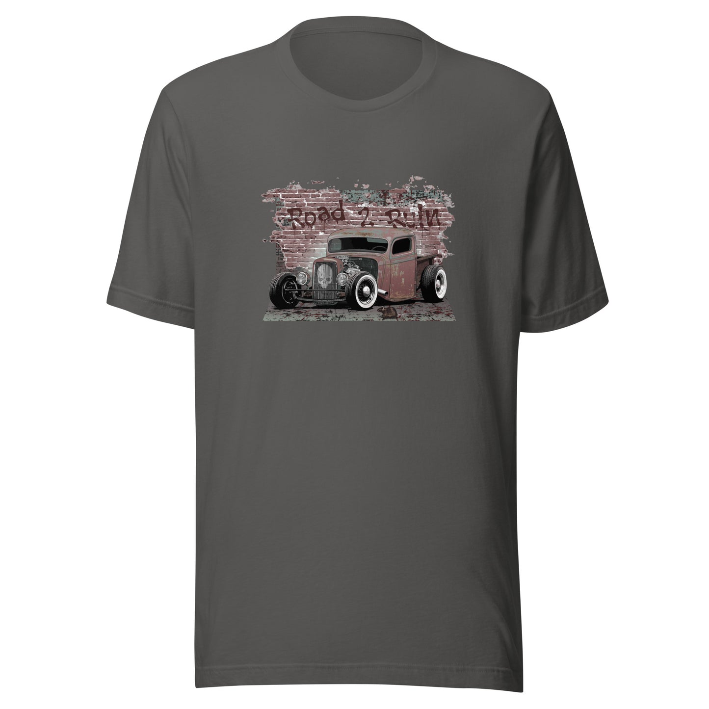 Rat Rod T-Shirt featuring Rusty Classic Truck with skull emblem