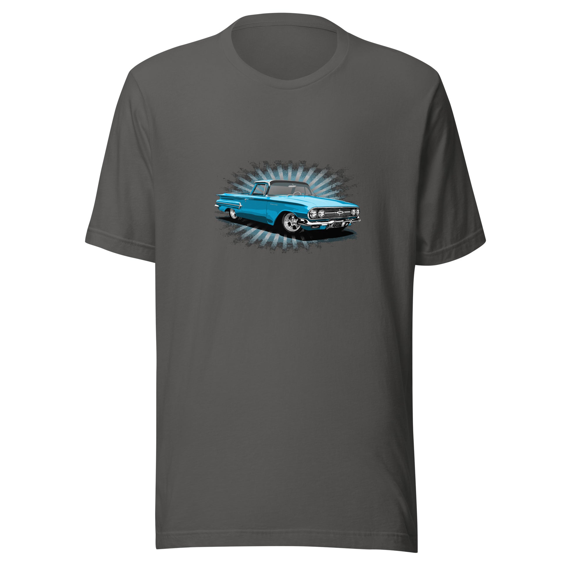 Classic truck shirt featuring Blue 1960 Chevy El Camino - Unisex Jersey Tee with 60 Chevrolet Truck