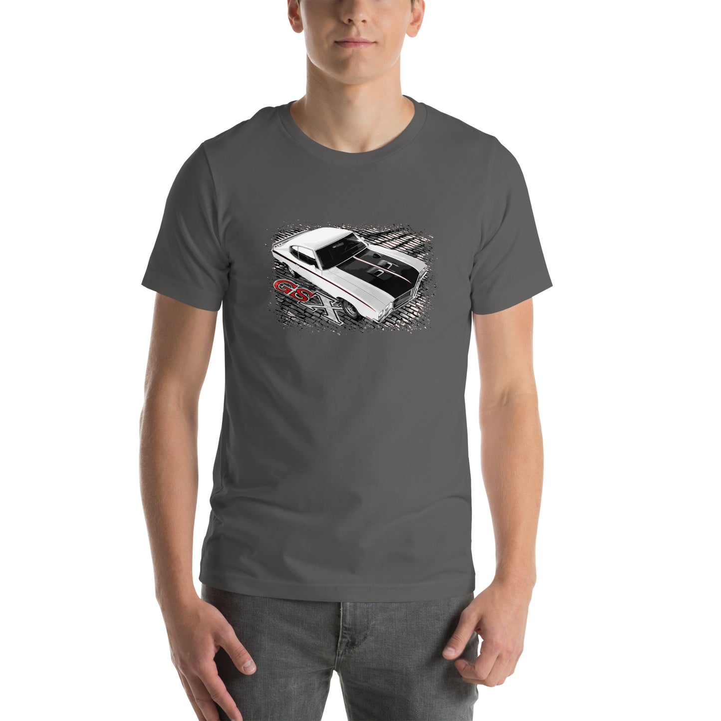 Muscle Car Unisex Shirt featuring a White 70 Buick GSX, 1970 American Muscle